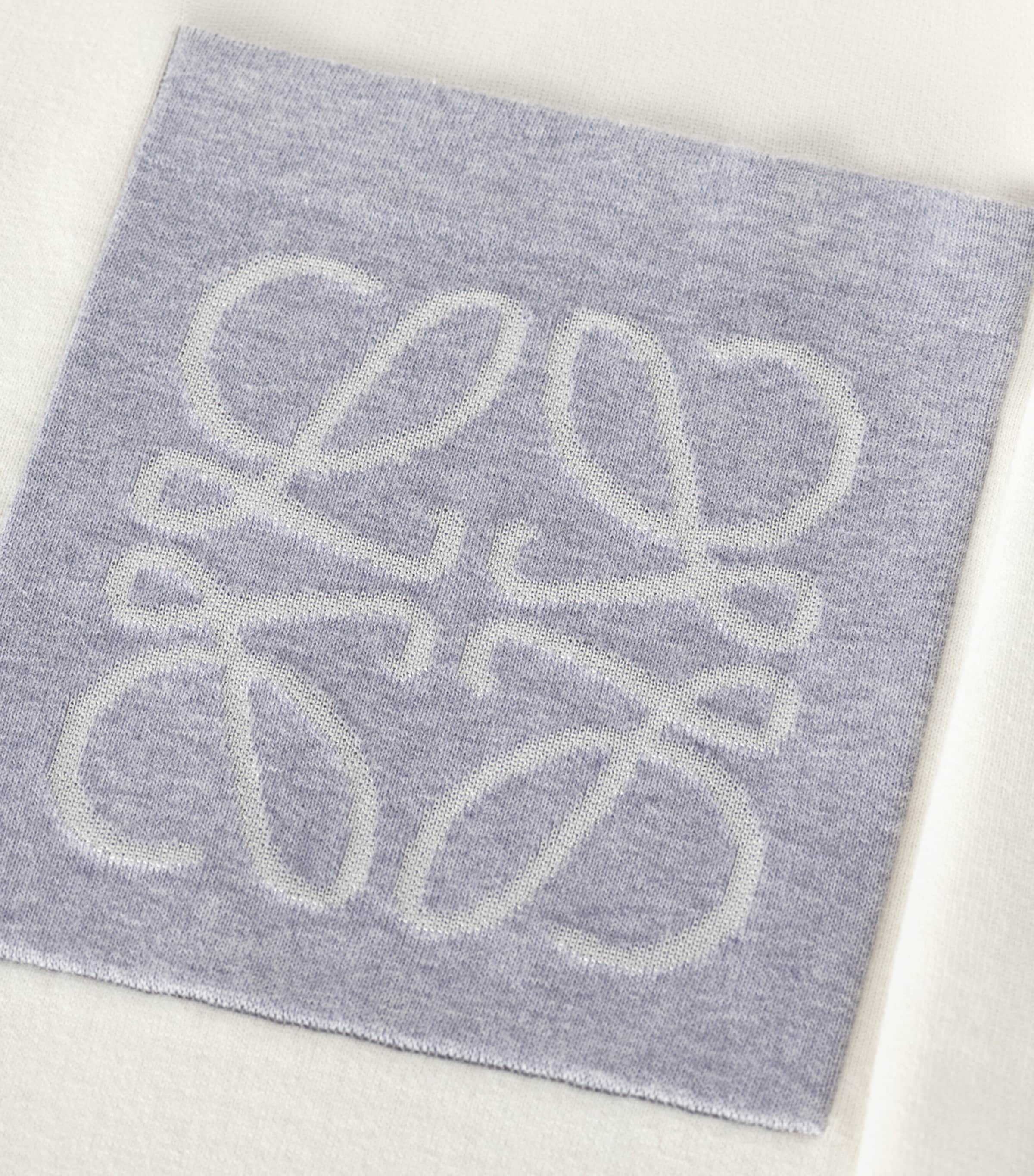 Cotton-Blend Anagram Sweater BEIGE/GREY Image 6