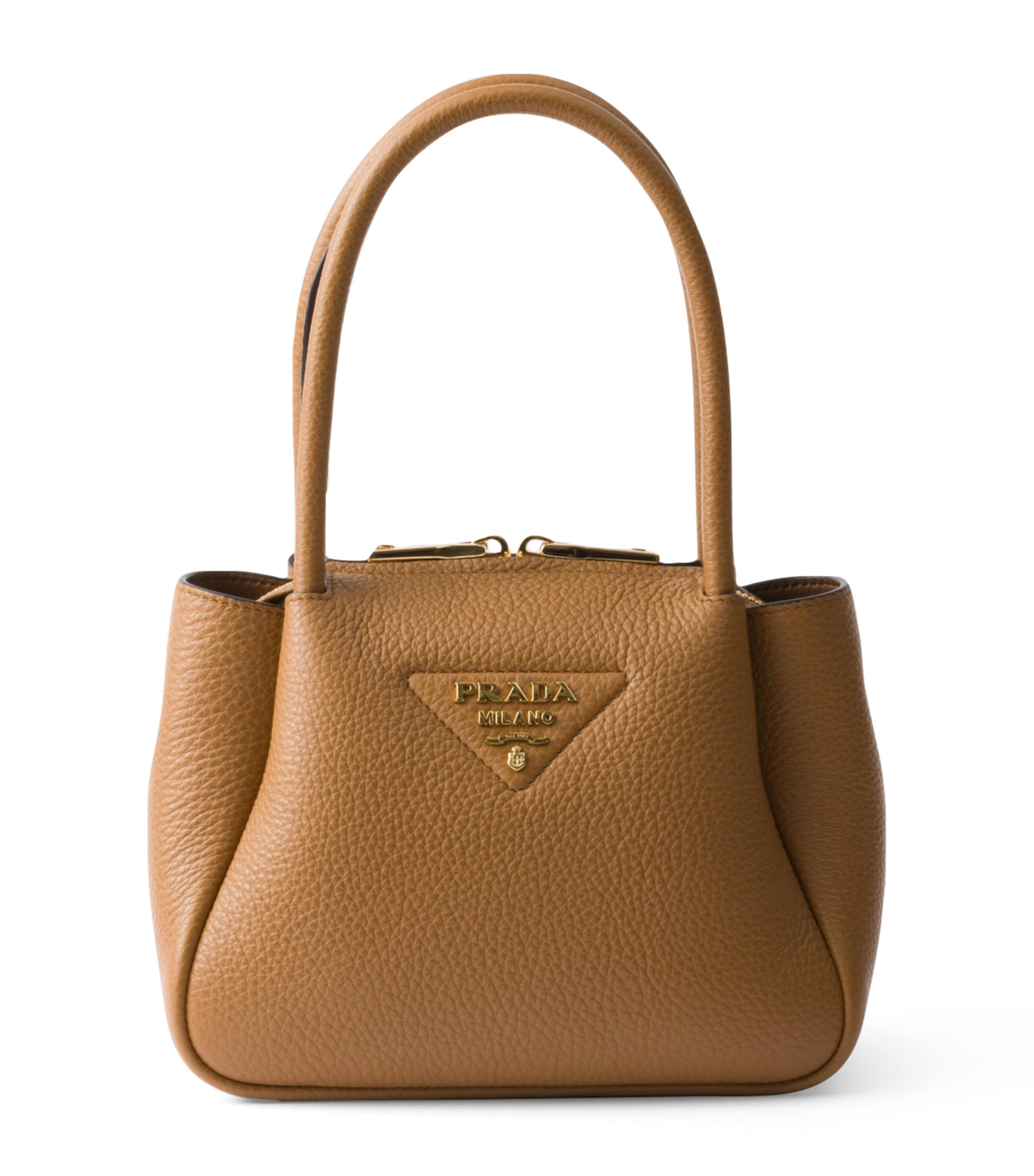 バッグ PRADA leather mini hand bag brown Prada Mini Leather Shoulder Bag | Brown | FARFETCH CA