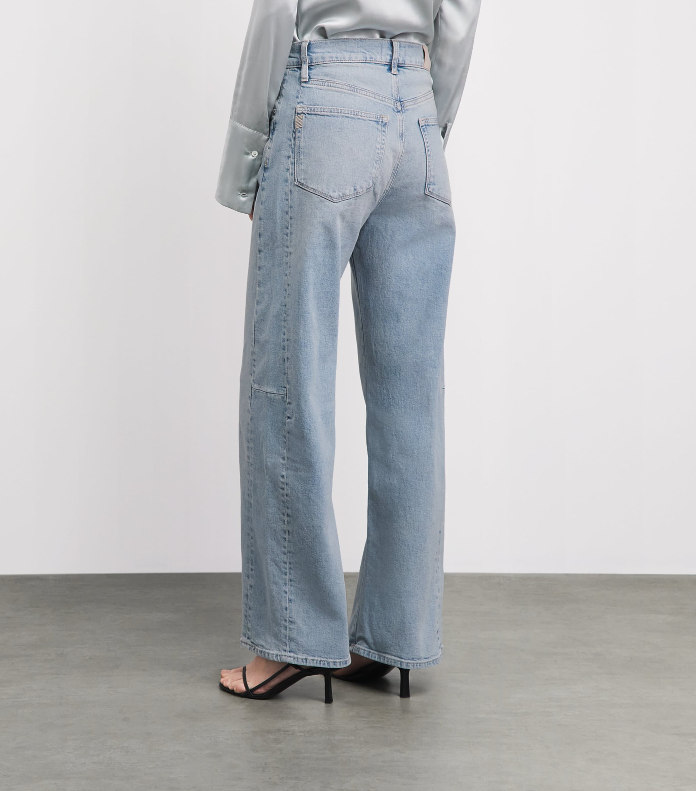 PAIGE Womens Arellia Skimmer Barrel-Leg Jeans Mar Vista Image 5