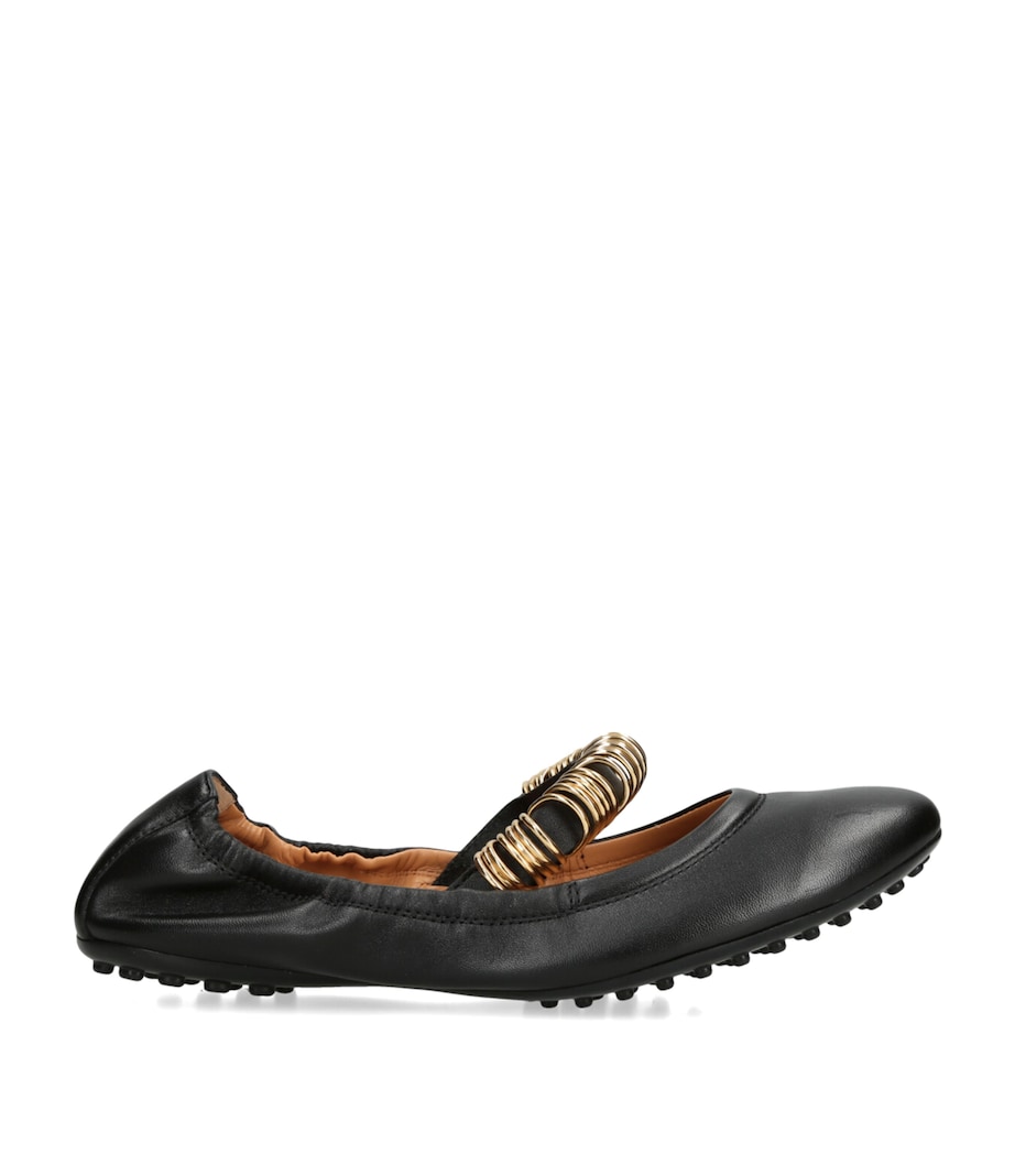 Leather Ballet Flats BLACK Image 1