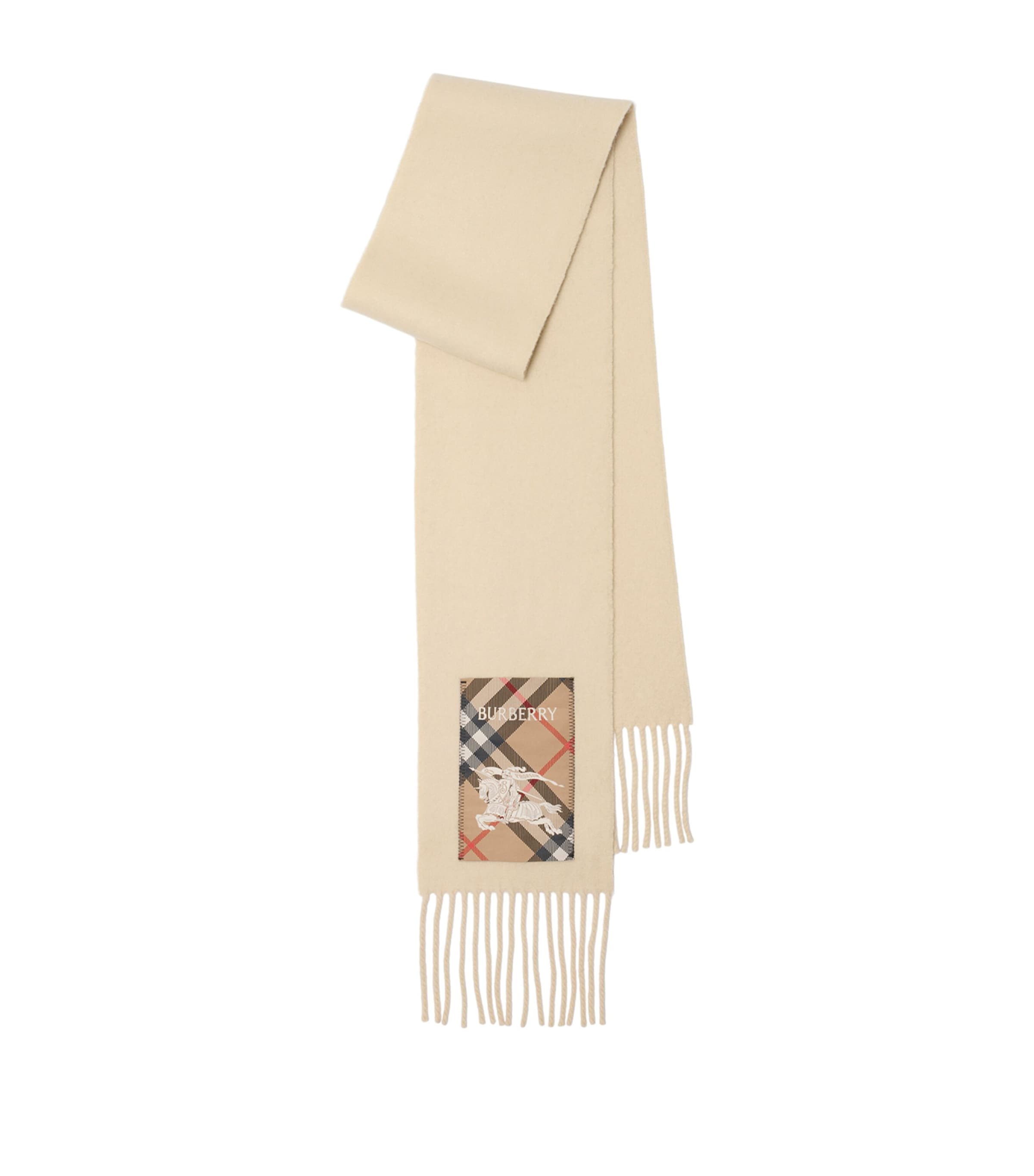 Burberry Cashmere Check Patch Scarf In Neutral