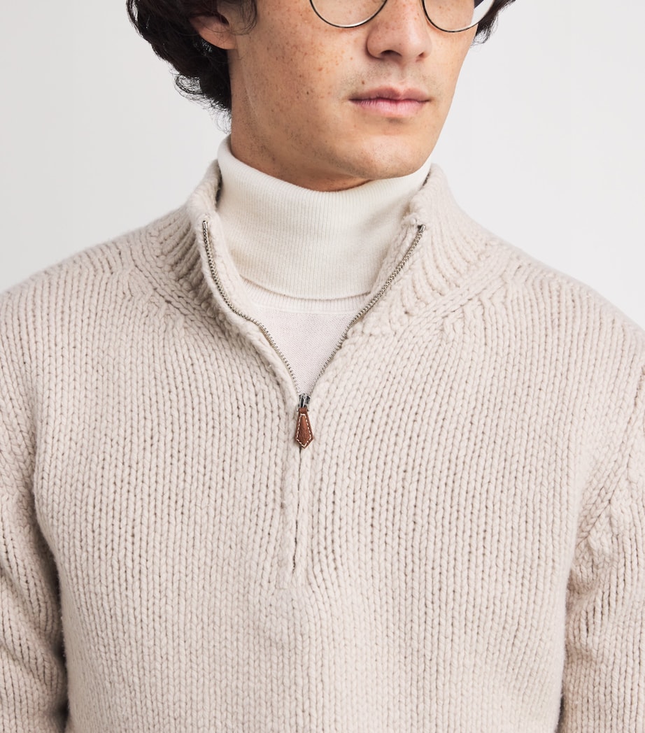 Wool Quarter-Zip Sweater SABBIA Image 6