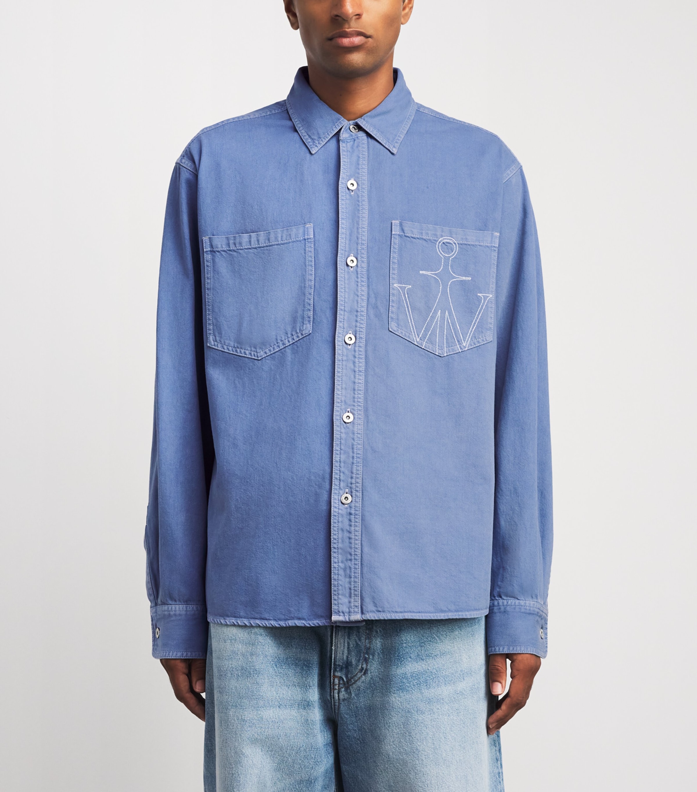 JW Anderson Mens Oversized Denim Shirt French Blue Image 4
