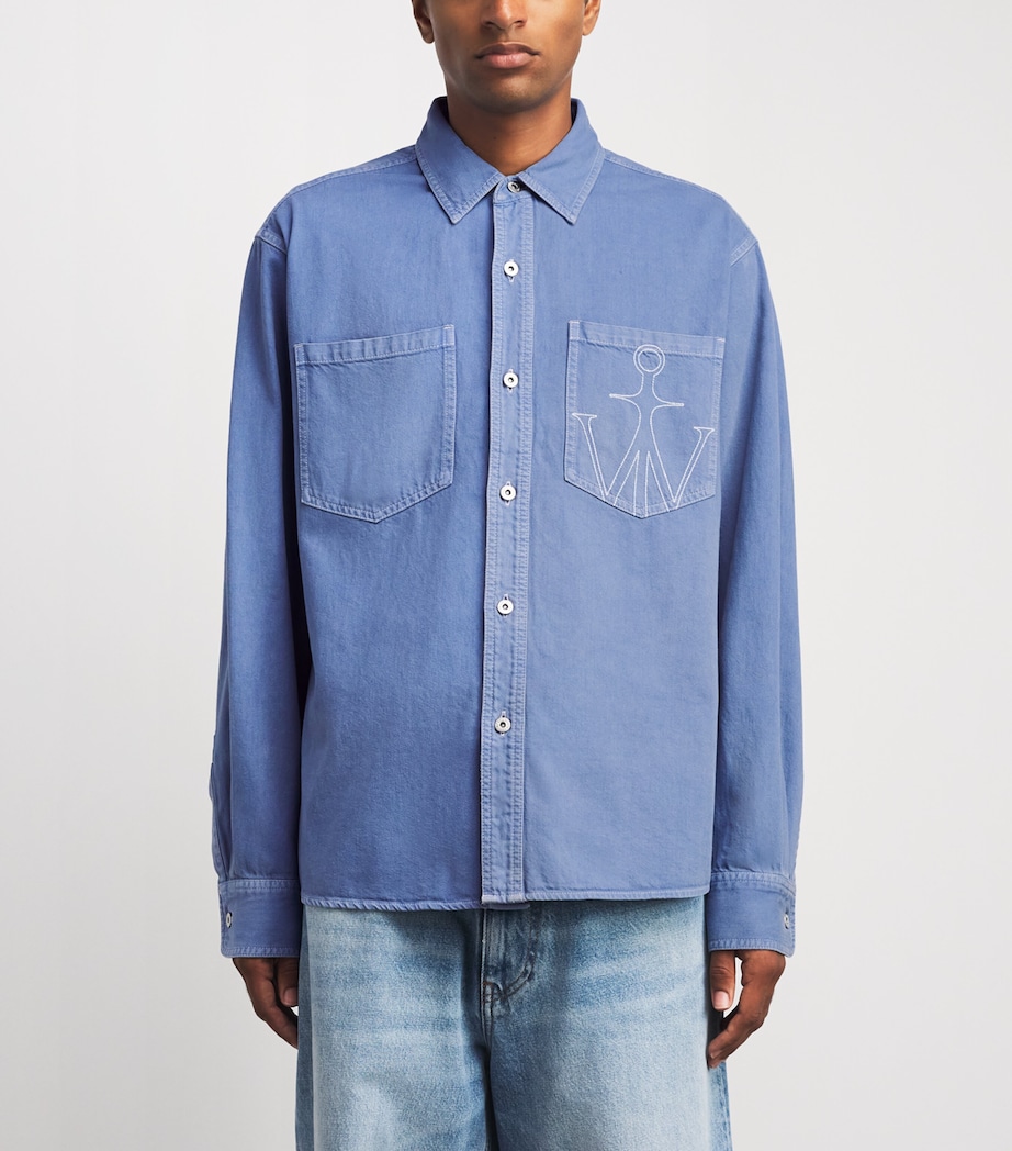 JW Anderson Mens Oversized Denim Shirt French Blue Image 4