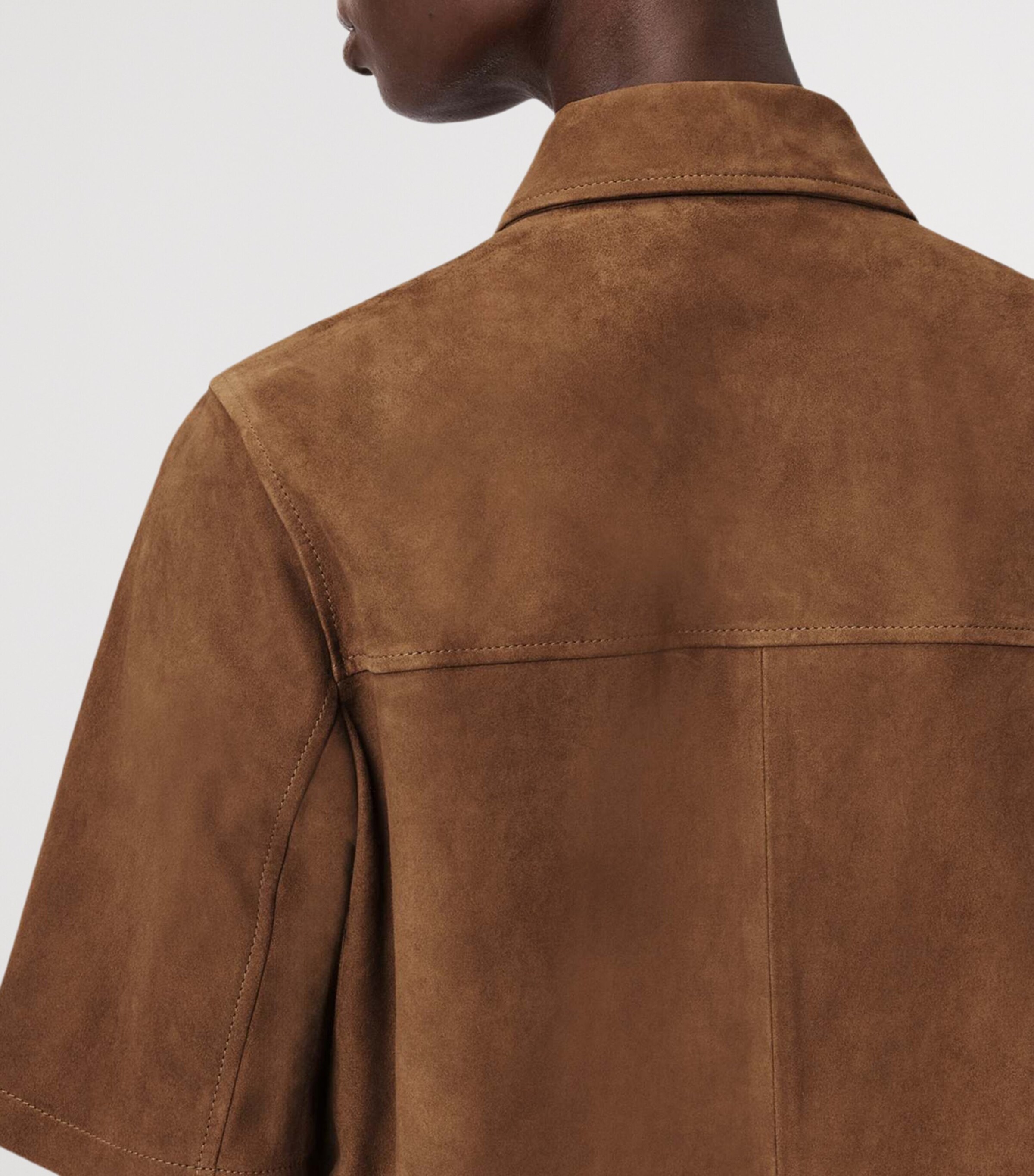 Suede Rock Mini Shirt Dress SUGAR BROWN Image 5