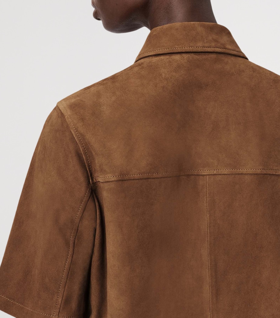 Suede Rock Mini Shirt Dress SUGAR BROWN Image 5