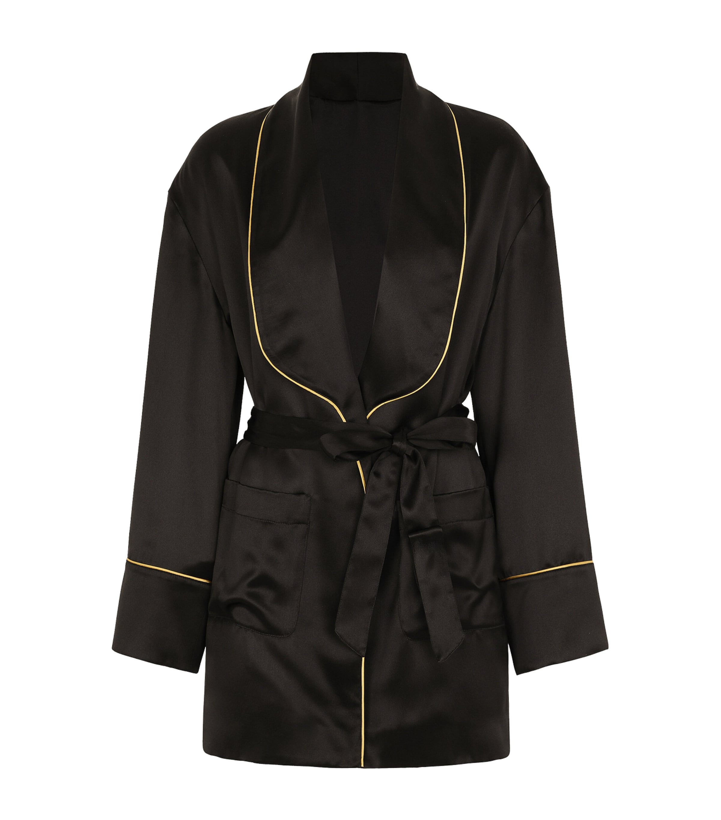 Dolce & Gabbana Silk Long-sleeved Pajama Jacket With Belt