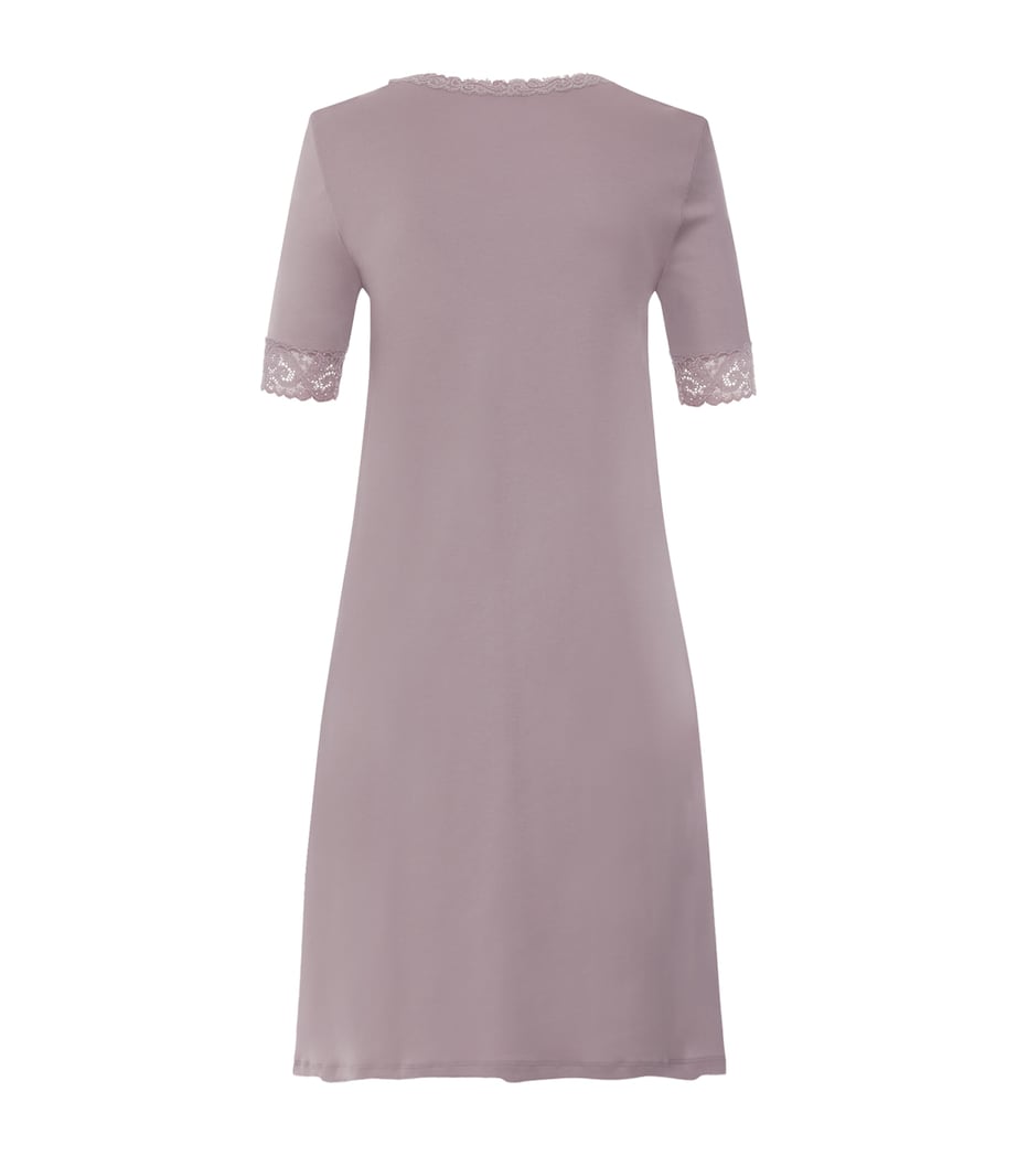 Hanro Womens Lace-Trim Moments Nightdress Stormy Rose Image 3