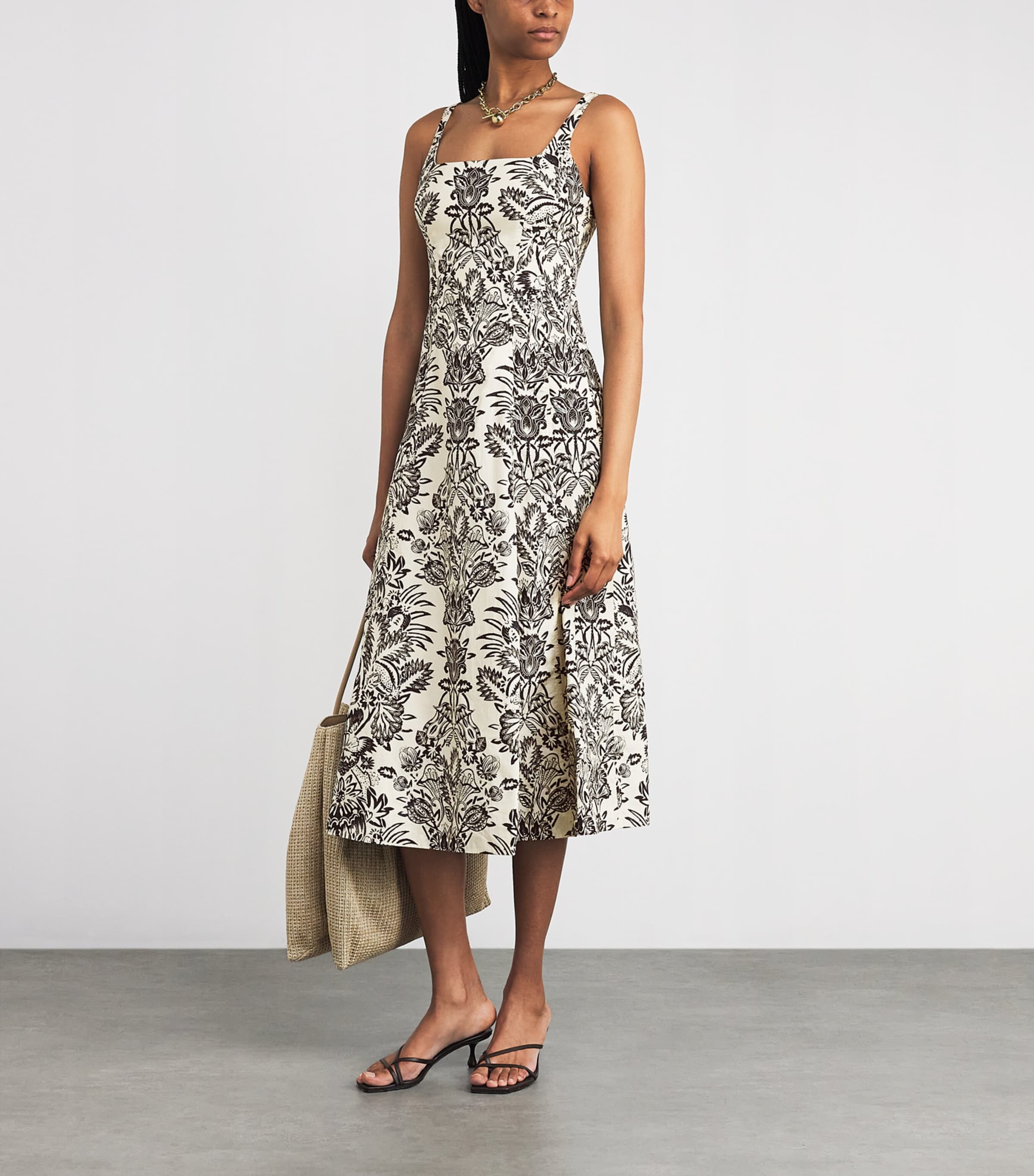 Cotton Poplin Natali Midi Dress IVORY FLORA Image 2