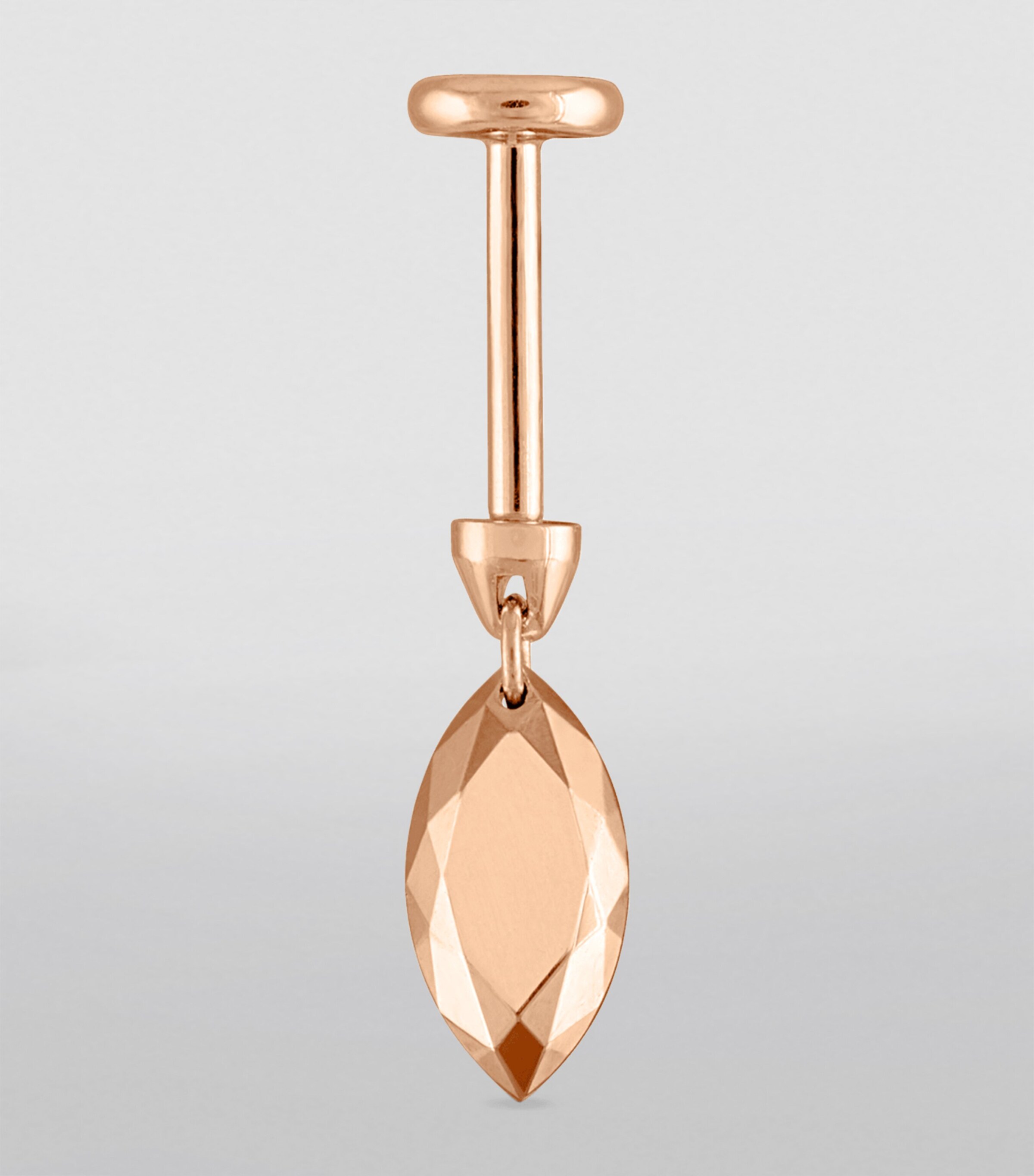 Faceted Marquise Threaded Charm Single Earring (7.5mm) ROSE GOLD Image 5