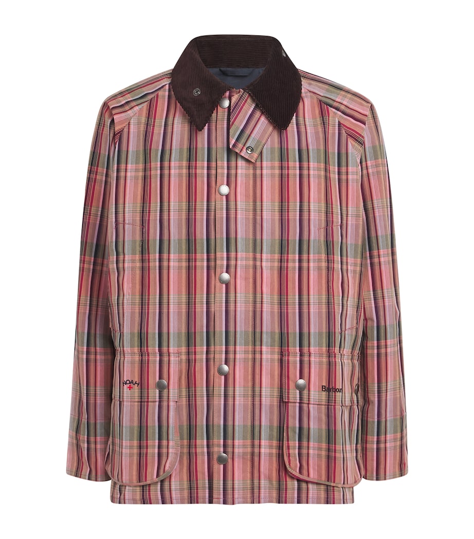 Barbour Mens x NOAH Madras Bedale Jacket Noah Madras Pink Image 1