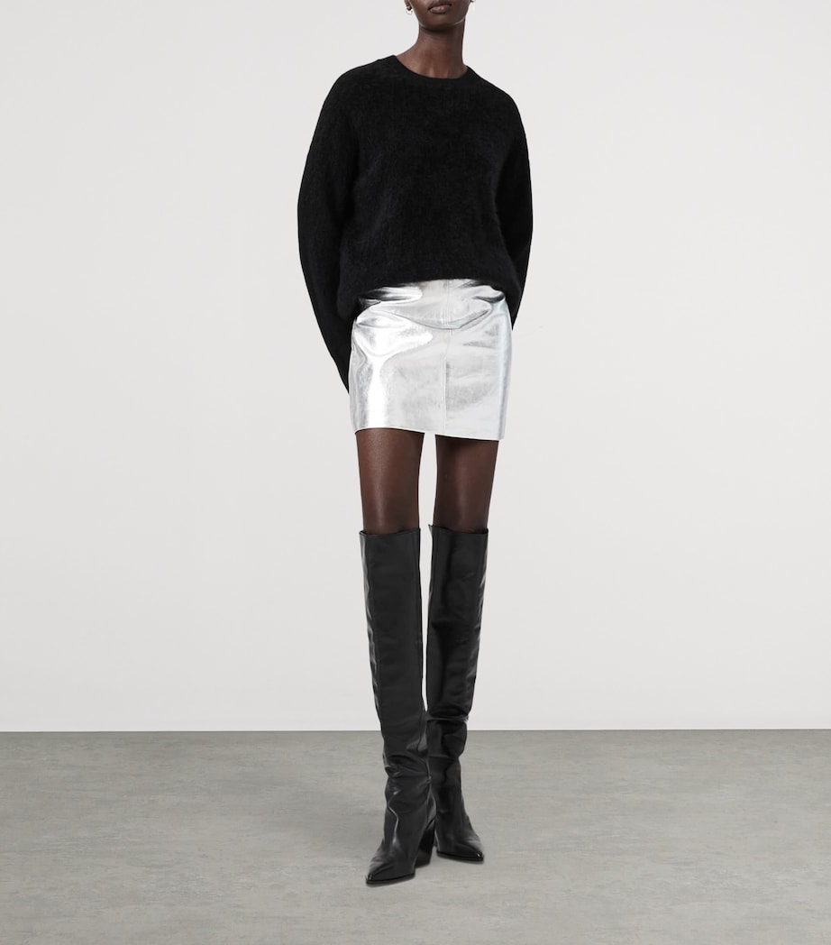 Metallic Leather Renai Mini Skirt SILVER Image 2