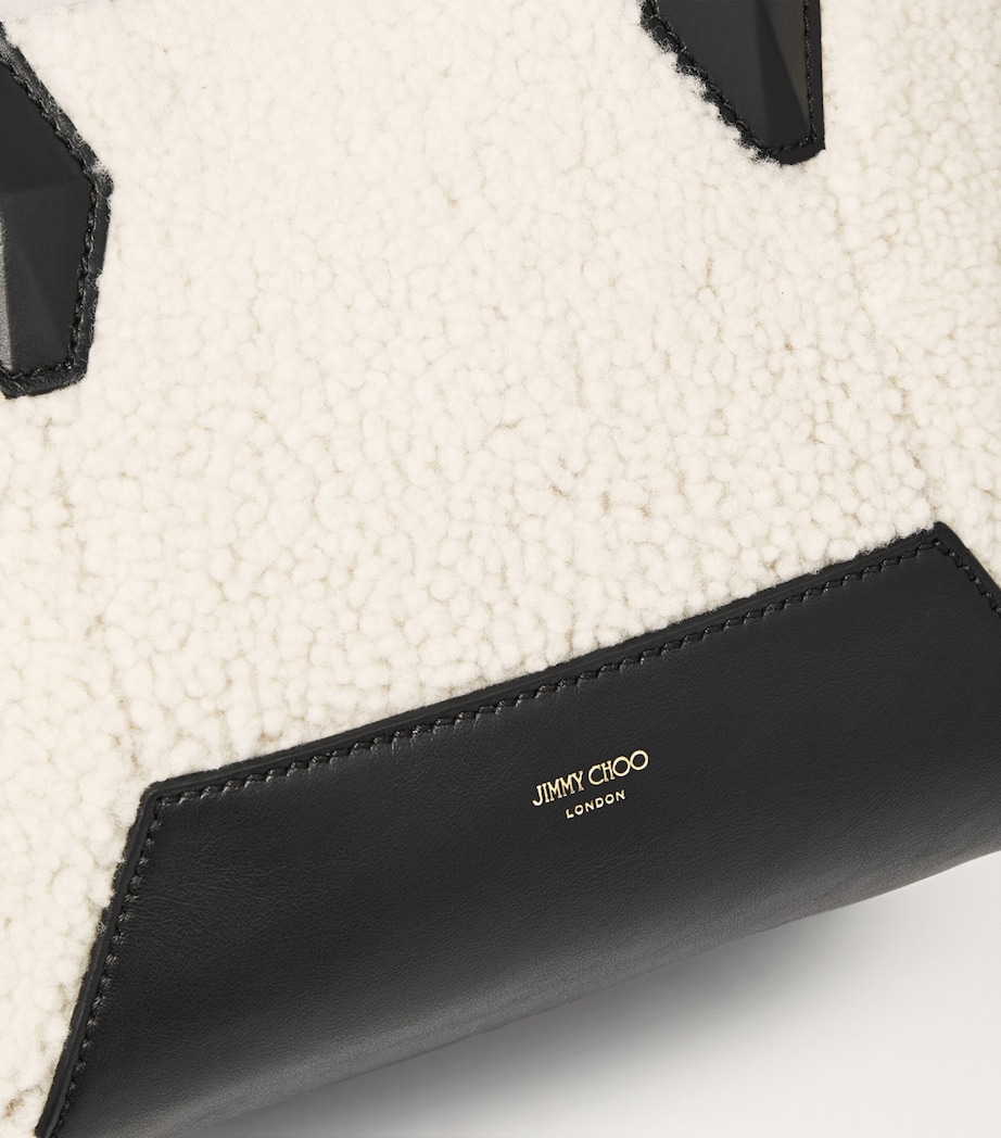 Diamond Small Shearling Tote Bag NATURAL Image 3