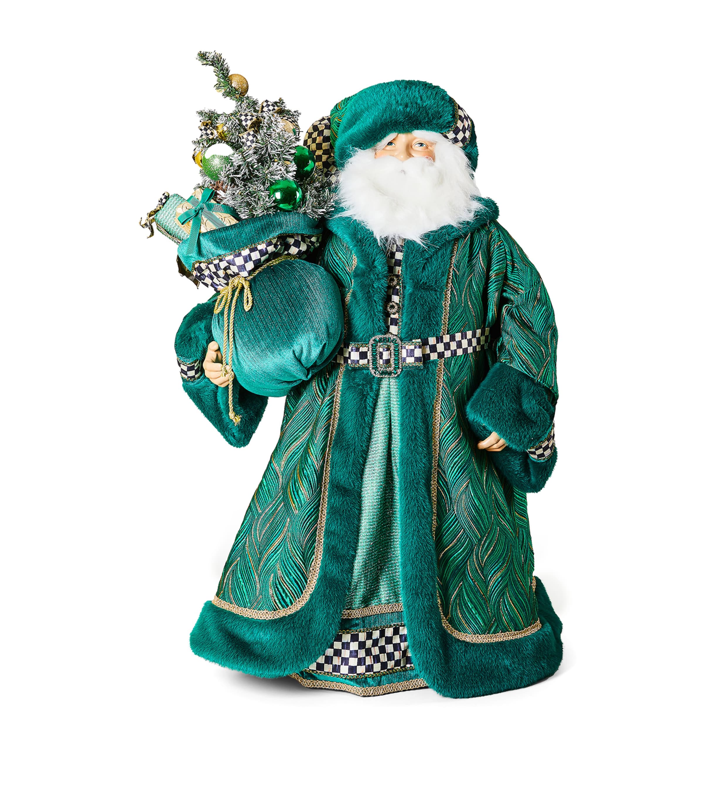 Shop Mackenzie-childs Large Emerald Luxe Father Christmas In Green