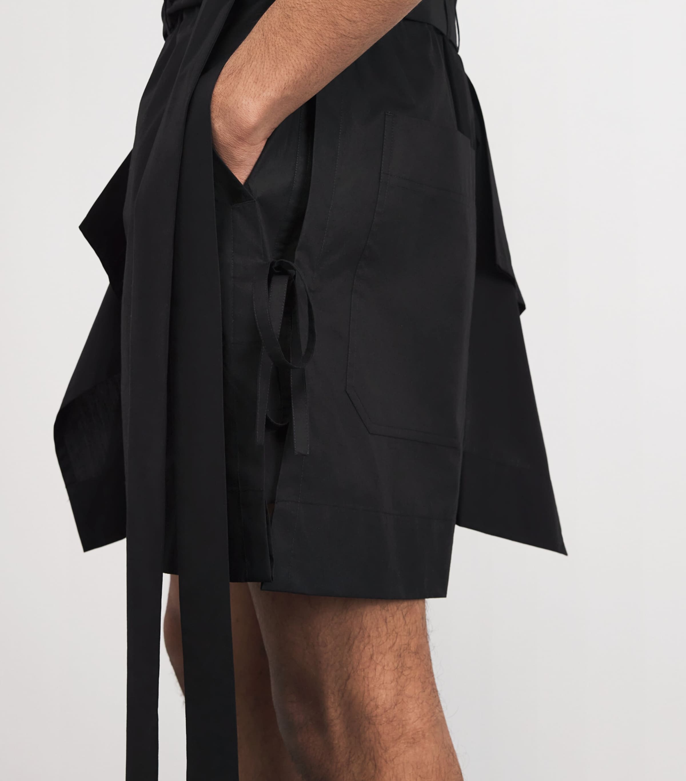 Cotton Layered Shorts BLACK Image 6