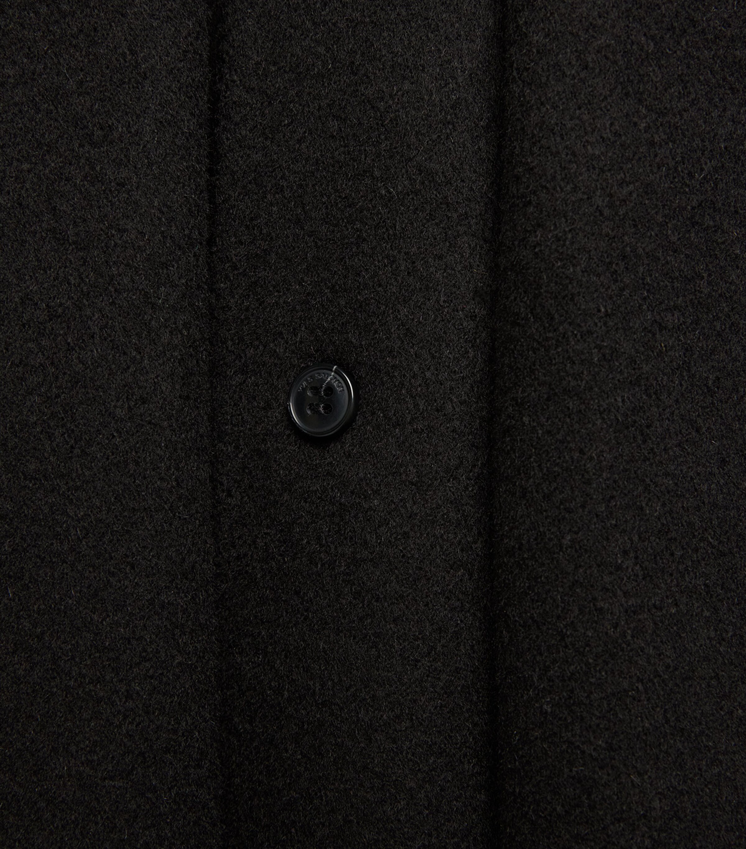 Yves Salomon Mens Wool-Cashmere Leather Patch Overshirt Noir Image 6