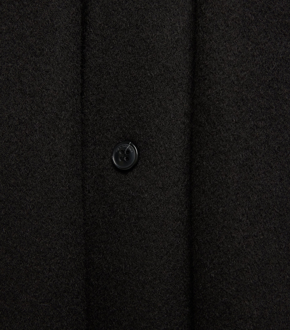 Yves Salomon Mens Wool-Cashmere Leather Patch Overshirt Noir Image 6