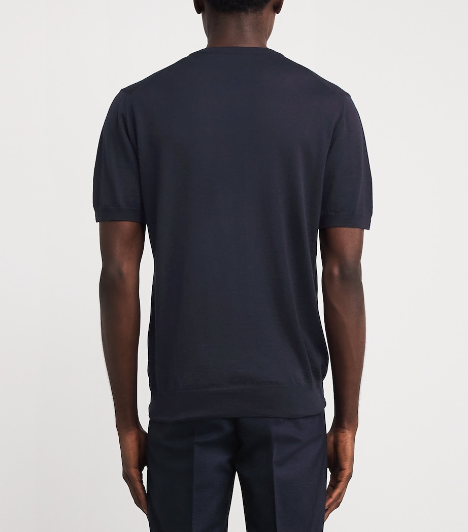 Virgin Wool T-Shirt 850 NAVY Image 4