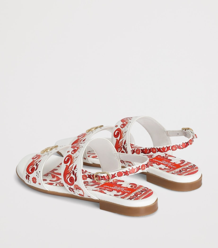 Dolce&Gabbana Kids Calfskin Majolica Sandals Maiolica Ora Image 3