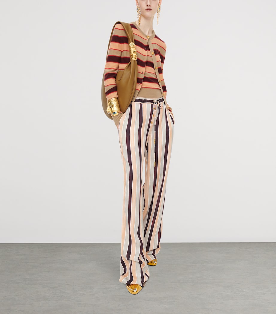 Schiaparelli Womens Cashmere Stripe Cardigan Multicolor Image 2
