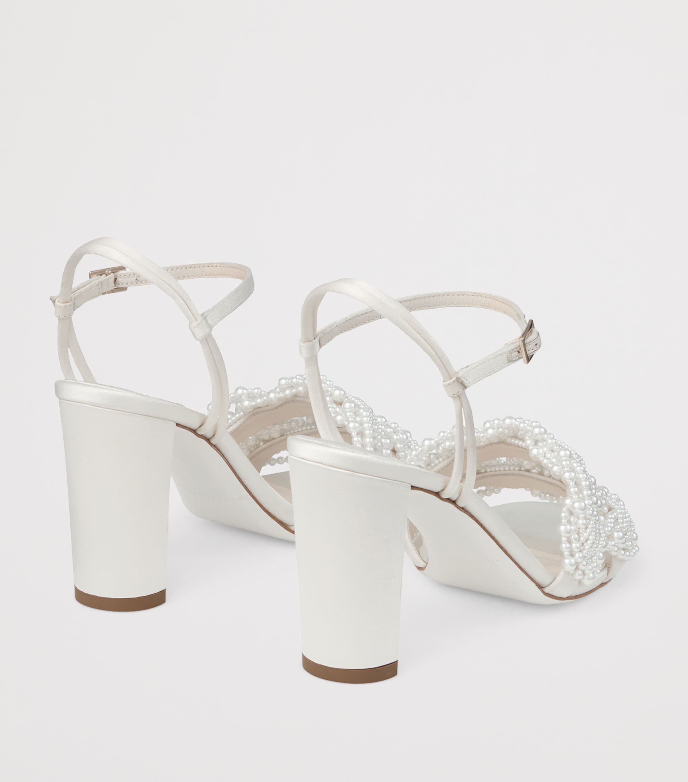 Cary 85 Satin Heeled Sandals IVORY/WHITE Image 4