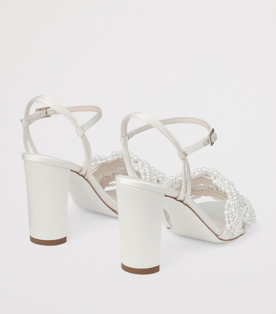 Cary 85 Satin Heeled Sandals IVORY/WHITE Image 4