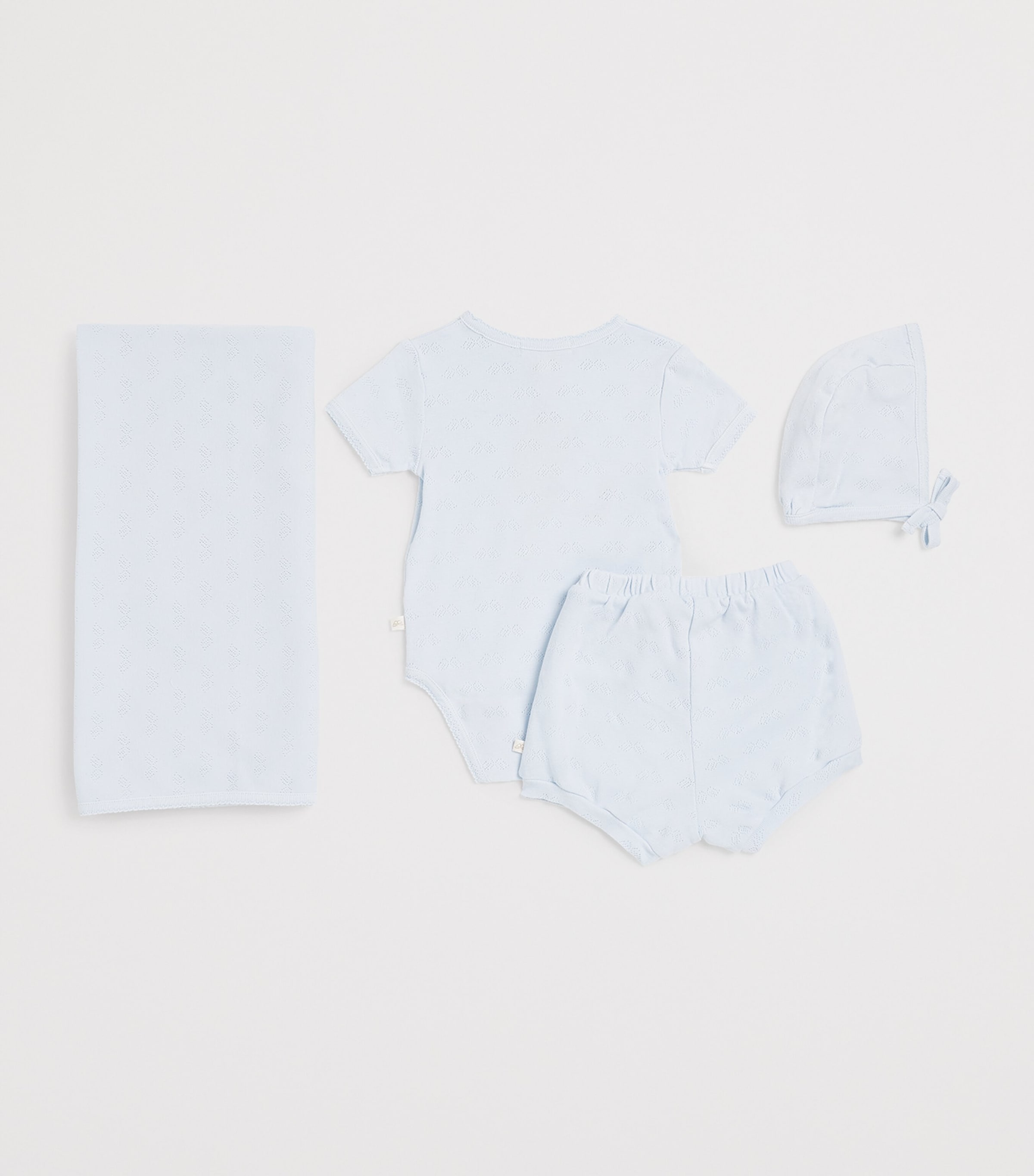 Cotton Pointelle Andi Gift Set (0-6 Months) BLUE Image 2