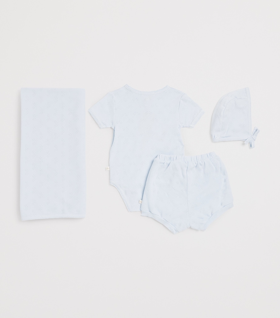 Cotton Pointelle Andi Gift Set (0-6 Months) BLUE Image 2