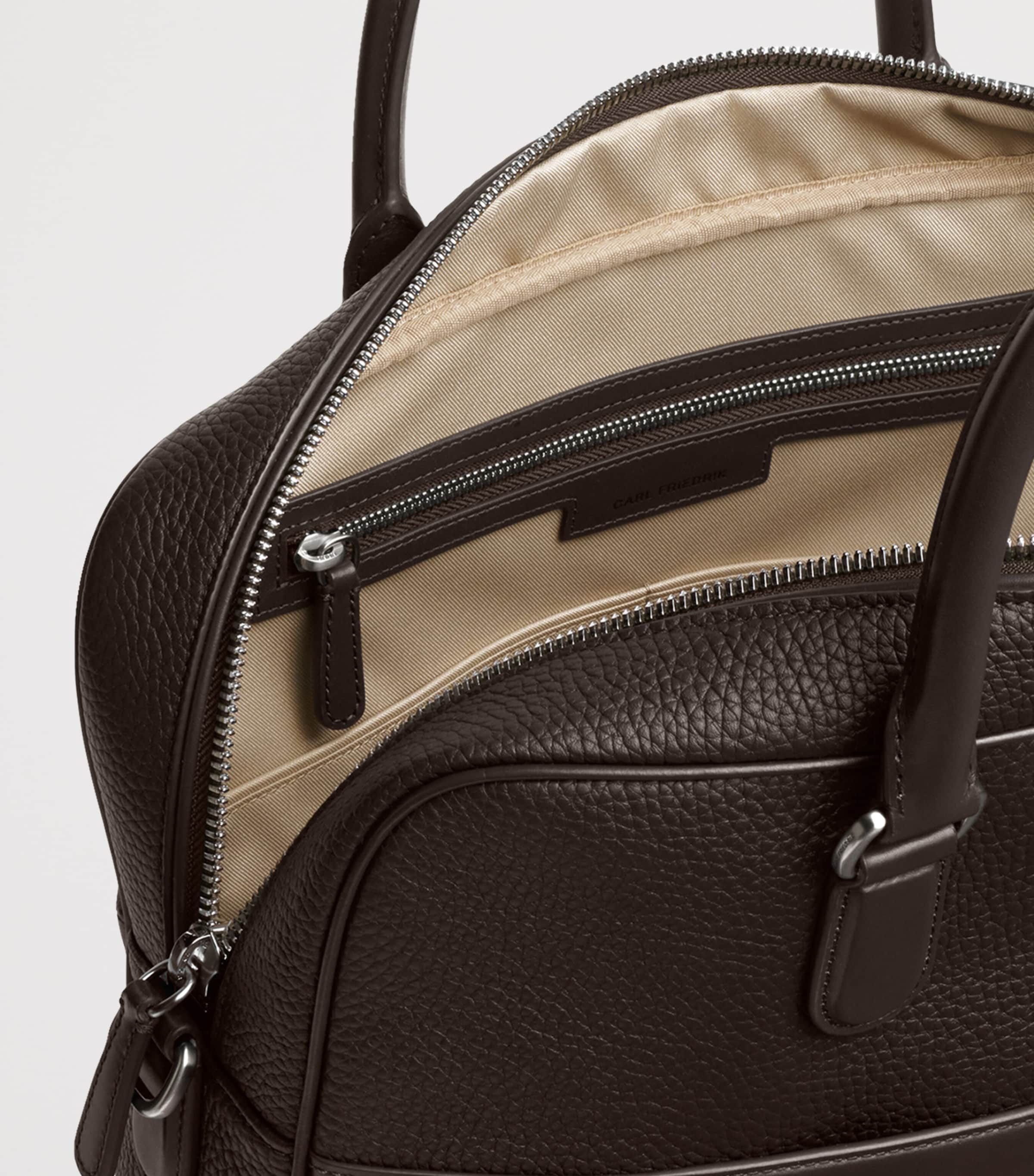 Carl Friedrik Leather Dunloe Briefcase Chocolate Image 5