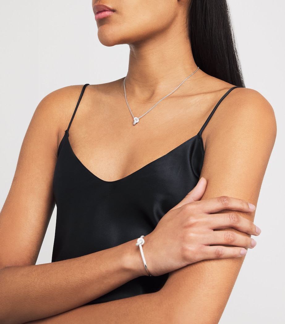 White Gold and Diamond Legacy Knot Necklace WHITE GOLD Image 4