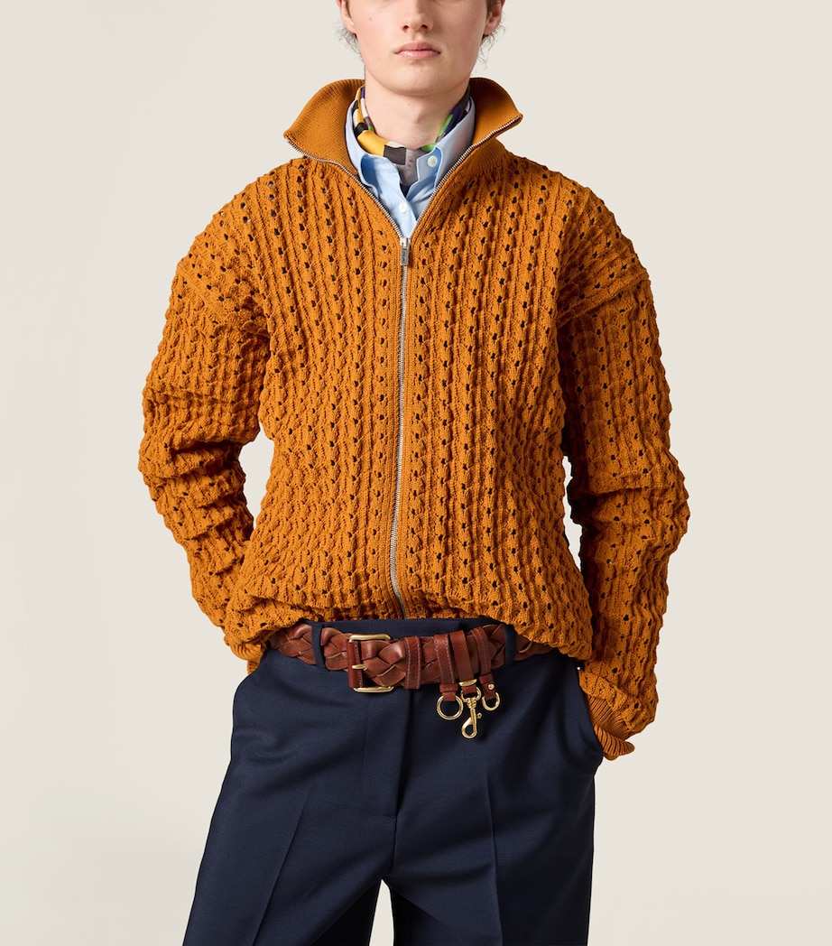 Miu Miu Womens Technical Zip-Up Cardigan Image 5