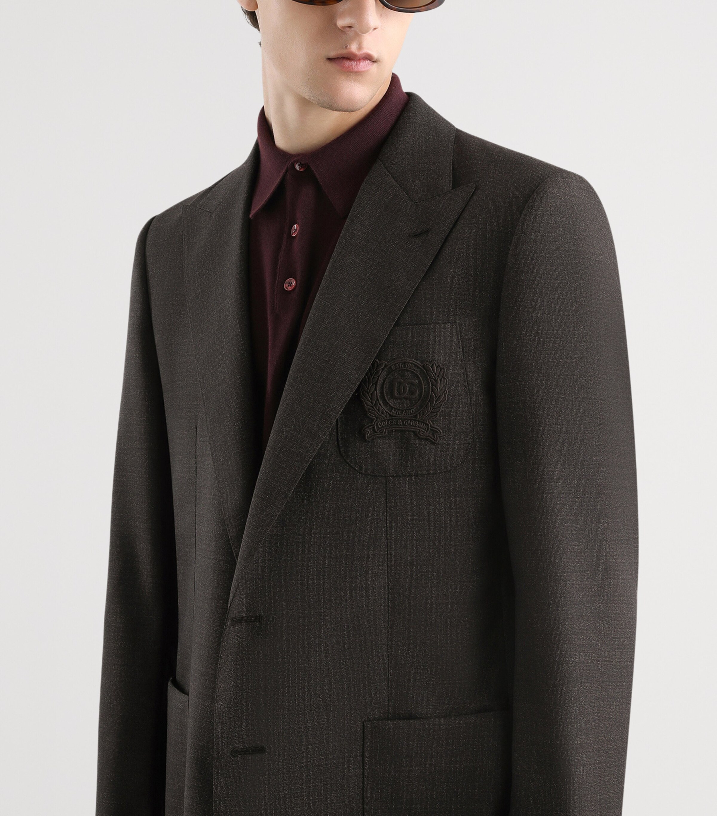 Dolce&Gabbana Mens Portofino Wool Canvas Blazer Whit Image 4