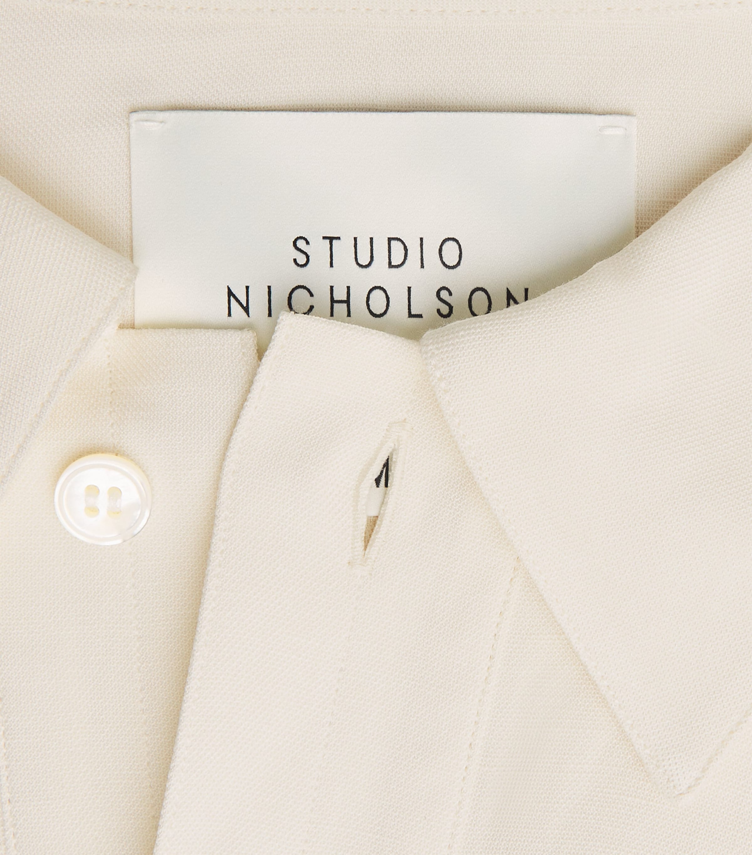 Studio Nicholson Mens Oversized Polo Shirt Chalk Image 6