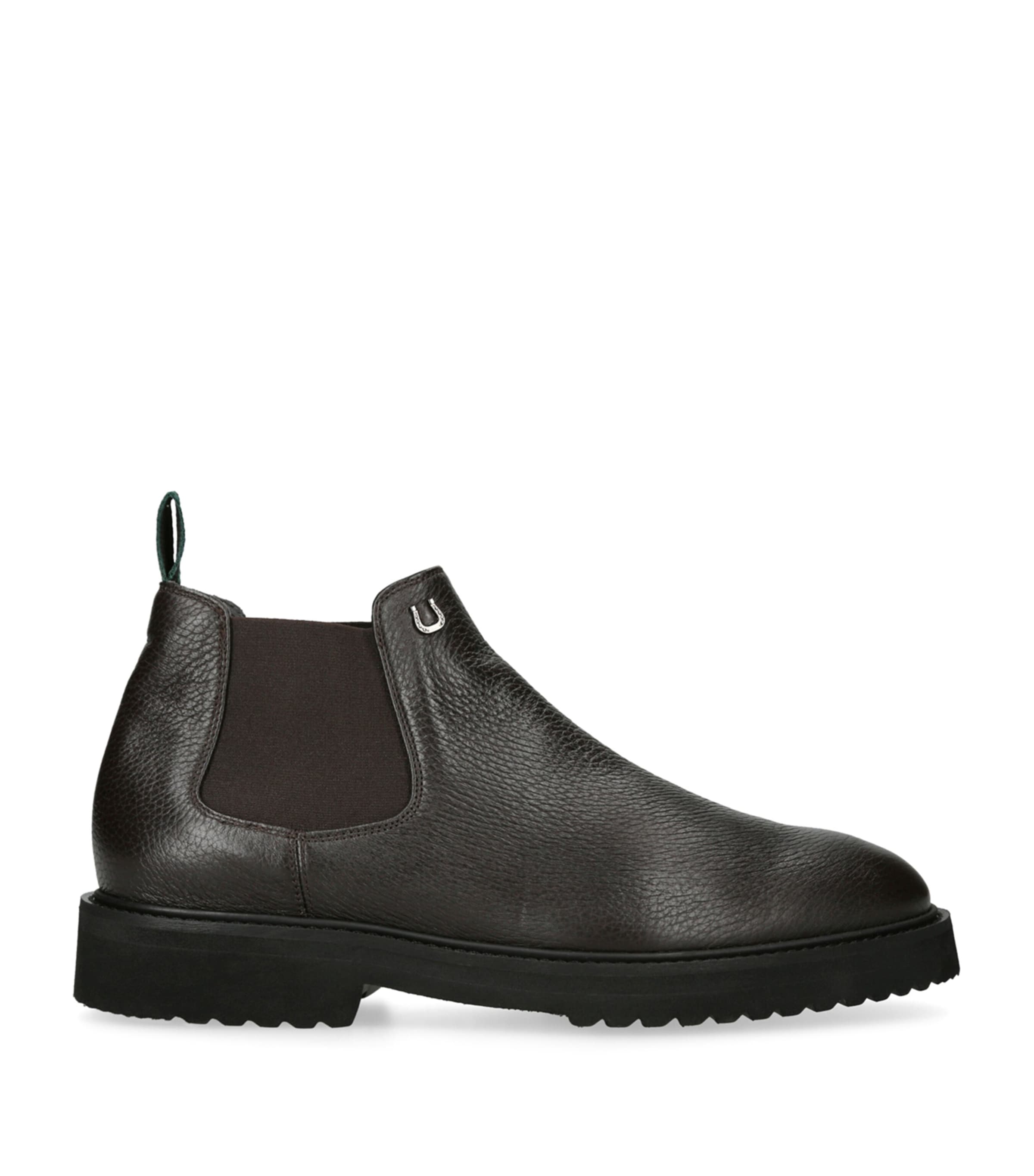 Brotini Leather Chelsea Boots In Brown