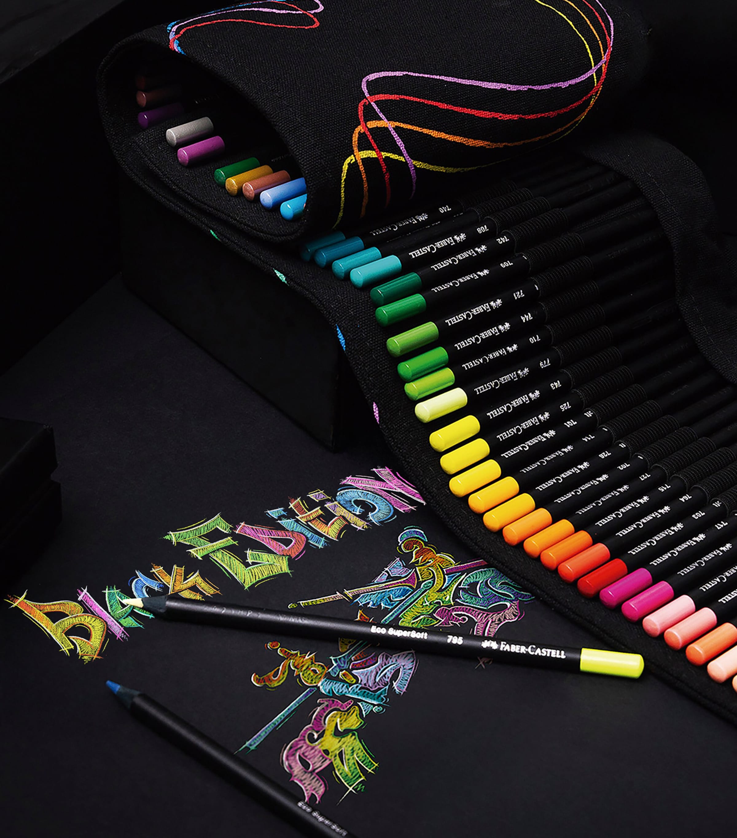 Black Edition Colour Pencil Roll MULTI Image 6