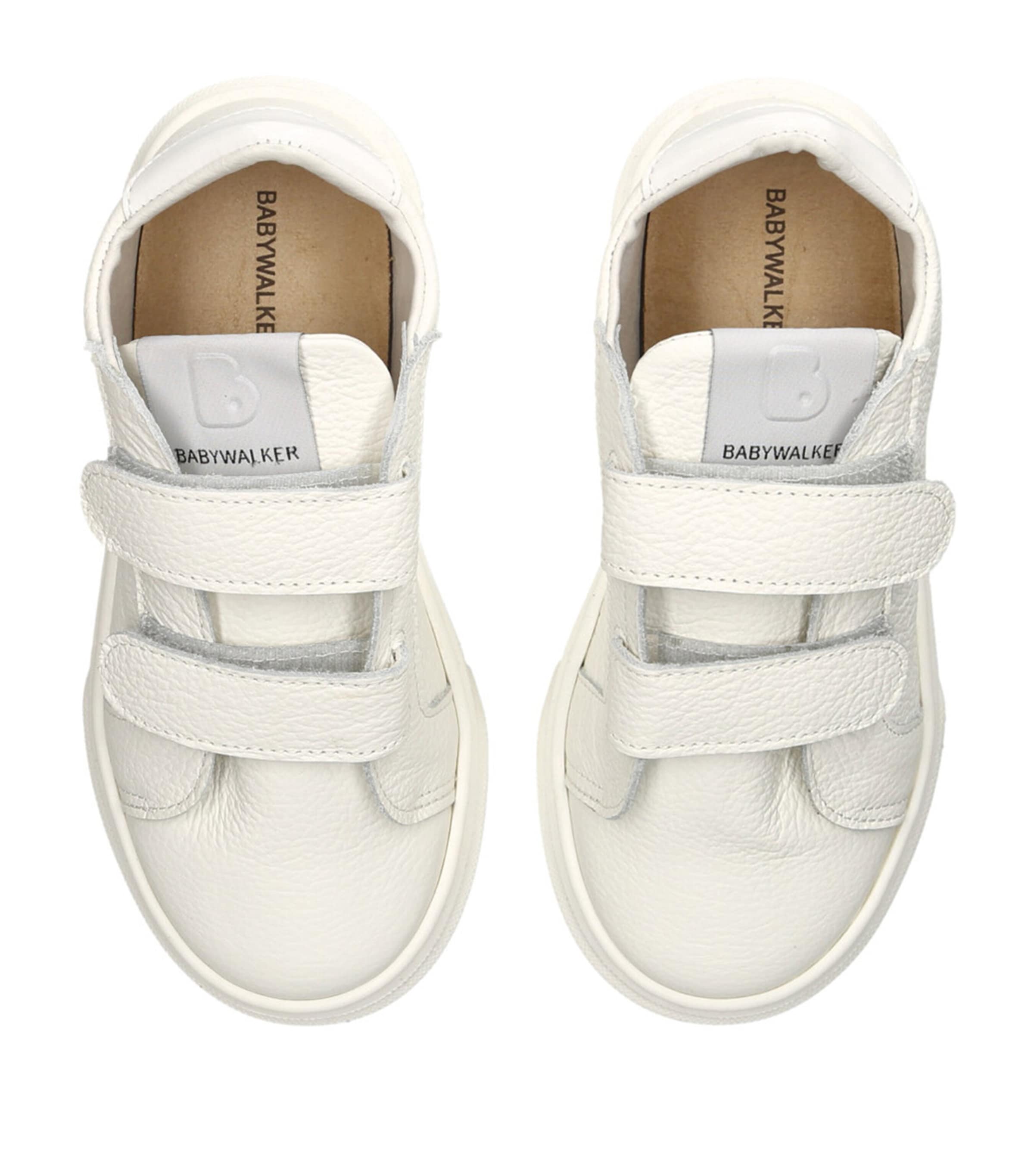 Leather Velcro Sneakers WHITE Image 4