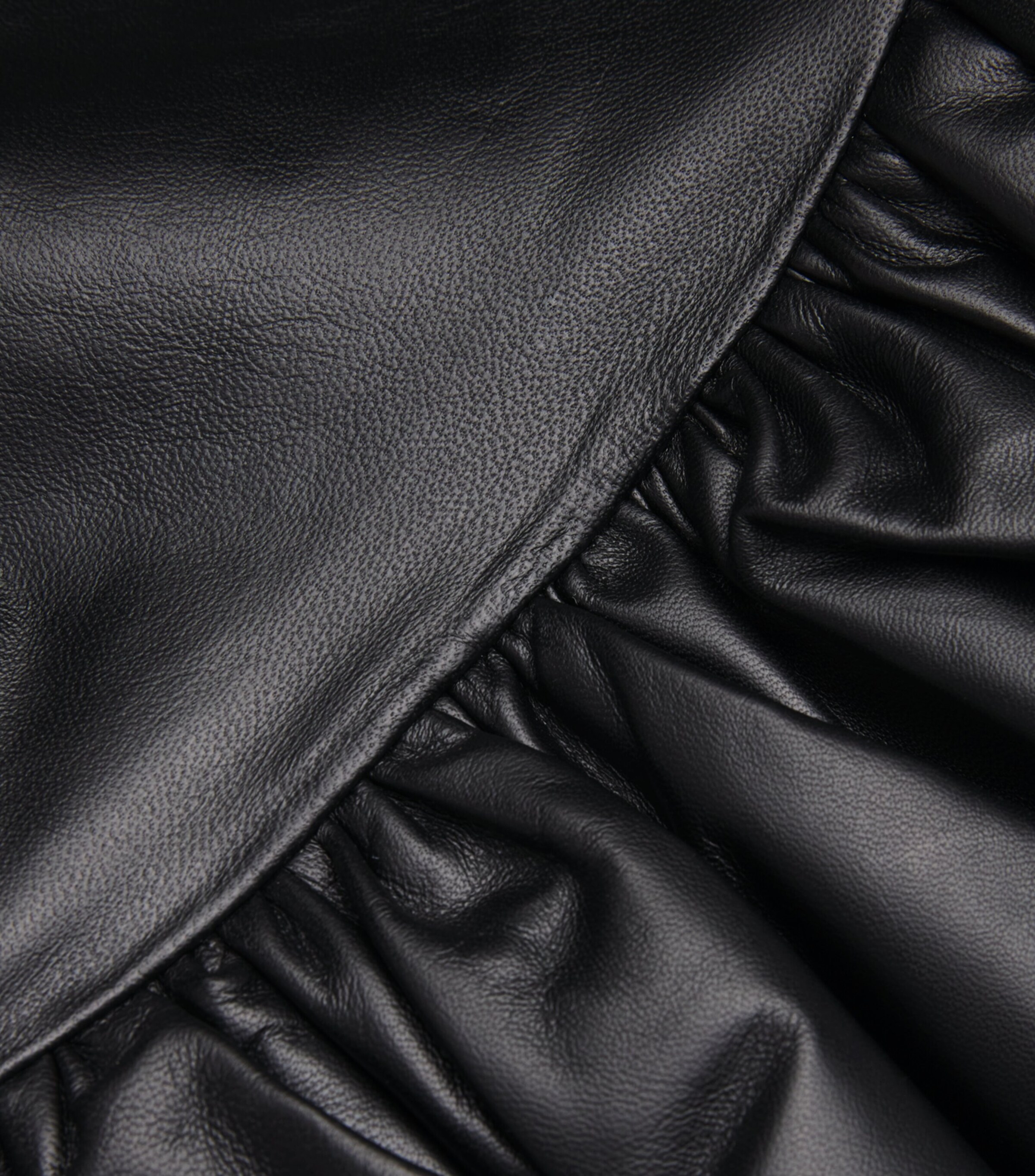 Peplum Leather Jacket BLACK Image 5