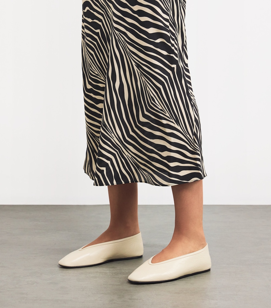 Leather Luna Ballet Flats WHITE Image 2