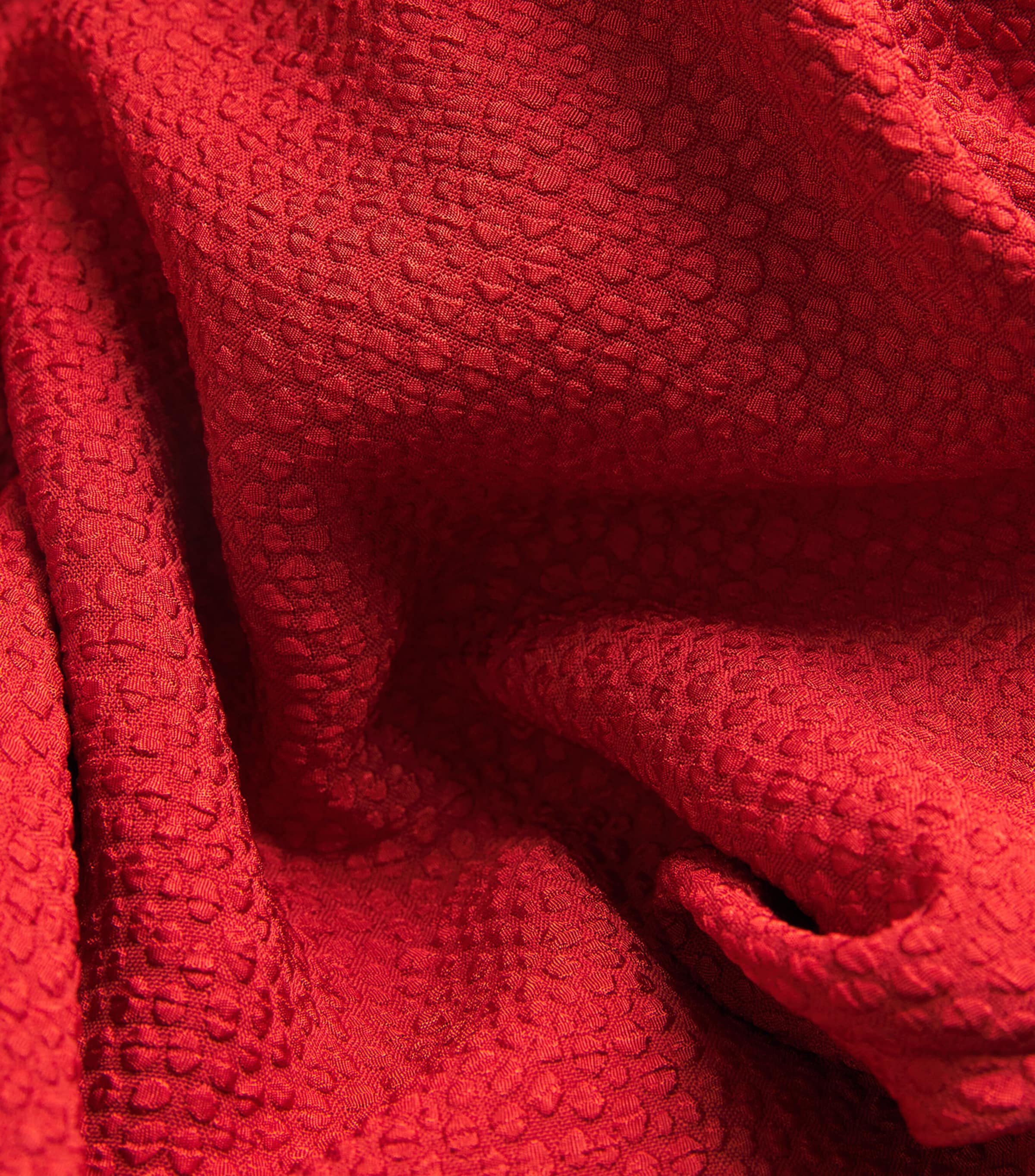 Jacquard Belted Pedernal Dress CARMINE Image 5