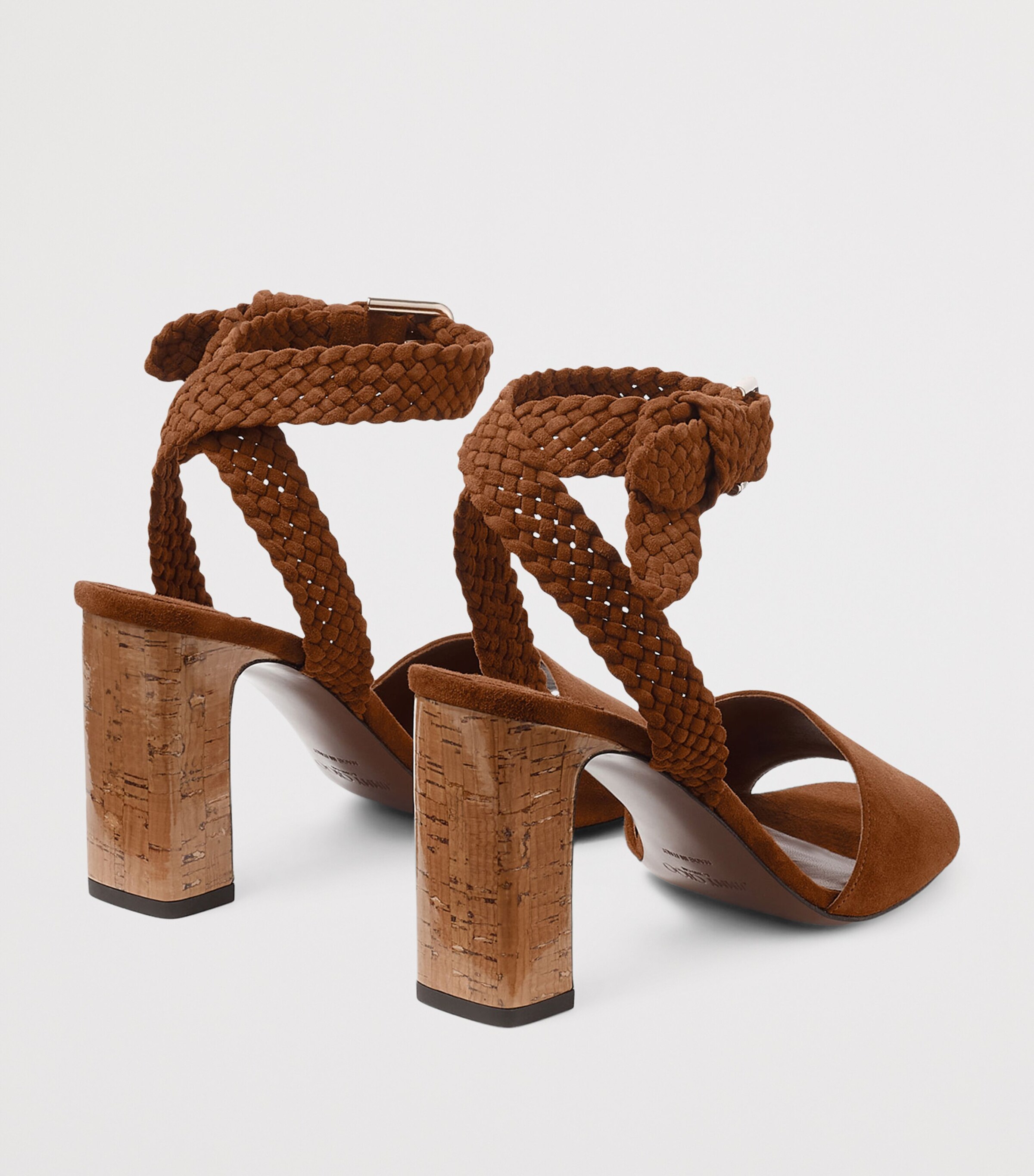 Jimmy Choo Rori 85 Suede Braided Sandals Tan/toasty Image 4