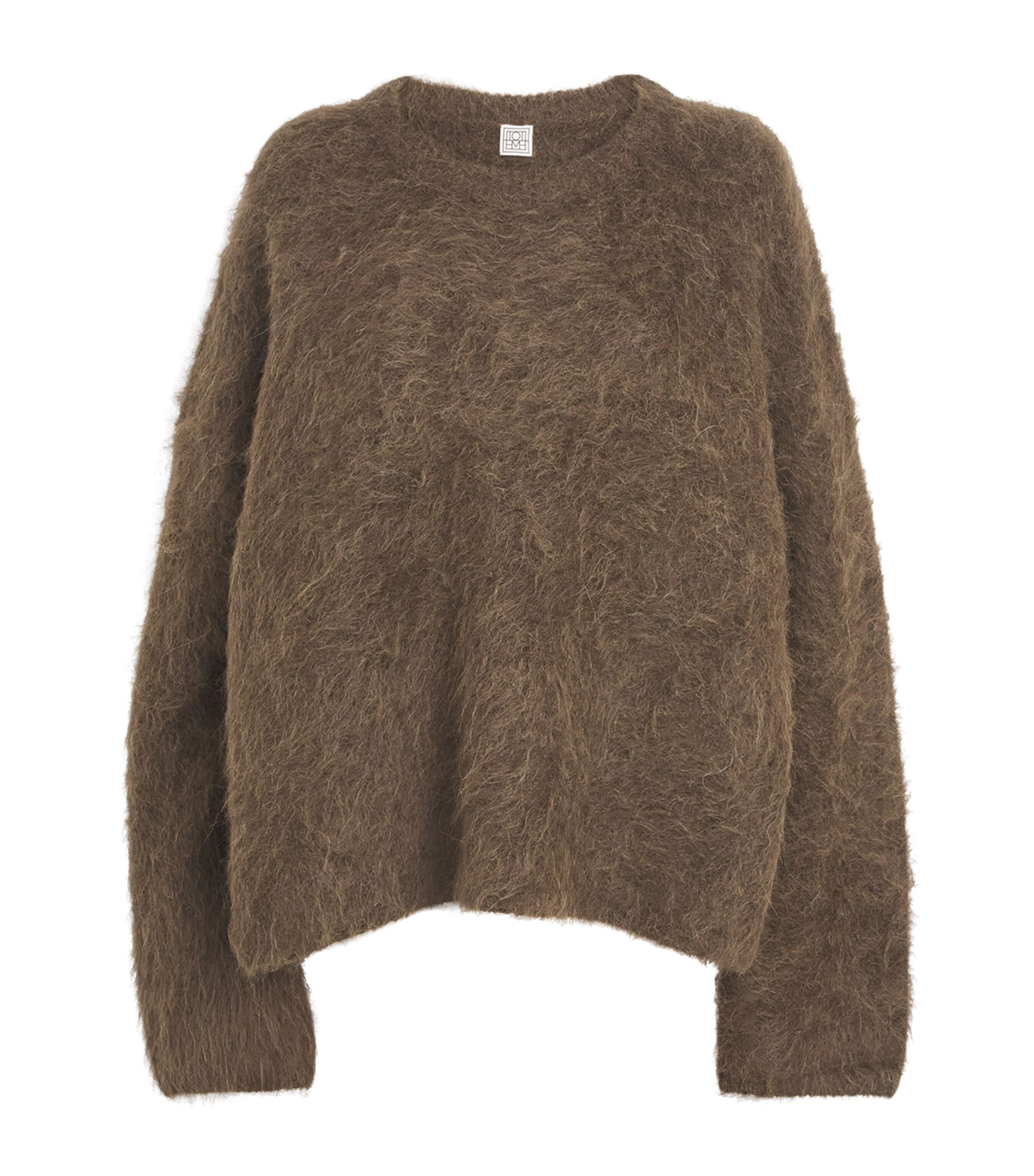 Totême Brushed Alpaca-blend Sweater In Brown
