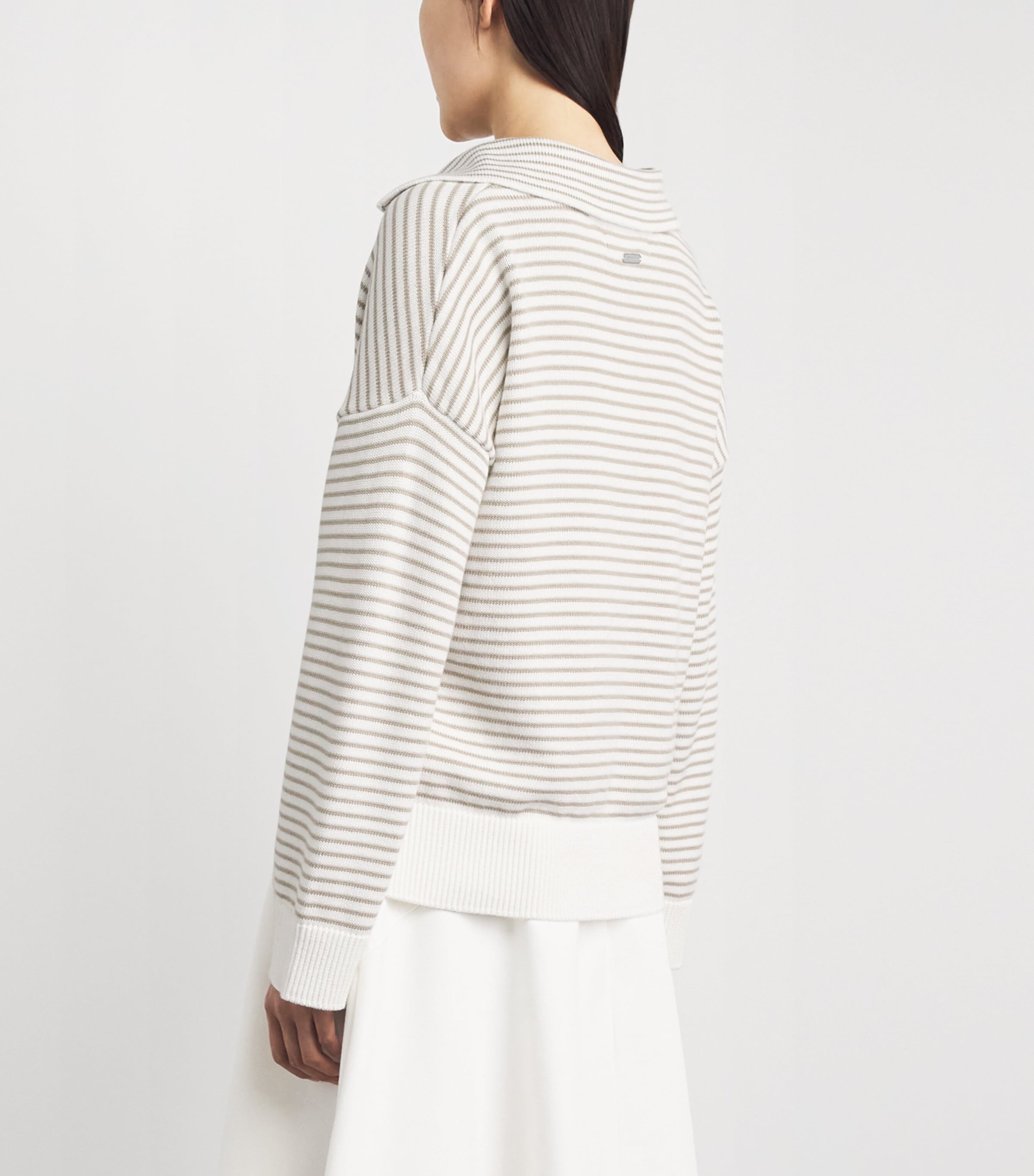 Barbour Womens Cotton Stripe Aylesby Sweater Cloud/sand Image 5
