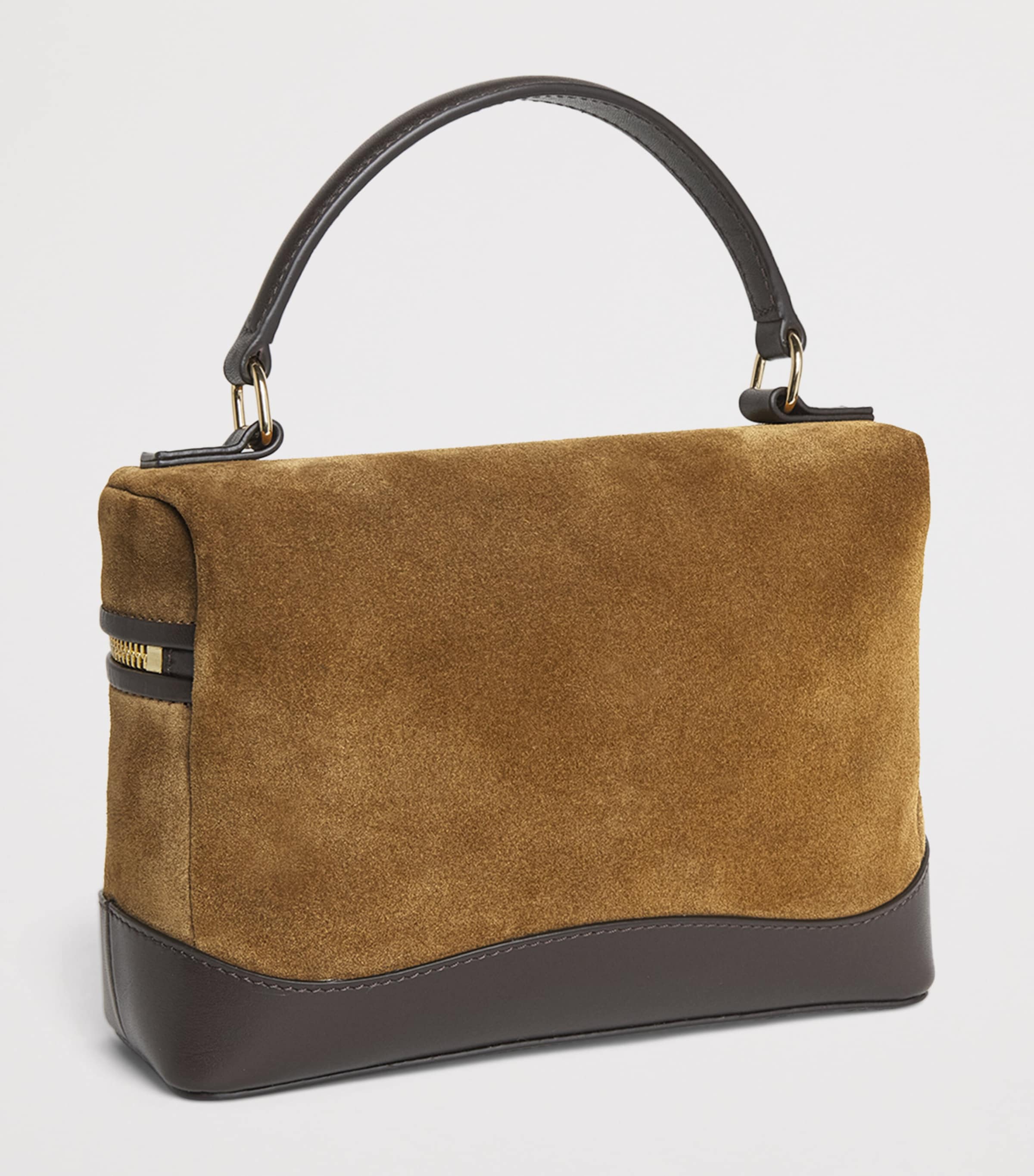 Sandro Paris Suede Tangolino Vanity Bag Camel Image 3