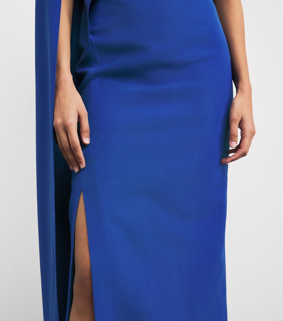 Crepe Contessa Cape Gown SKIATHOS BLUE Image 6