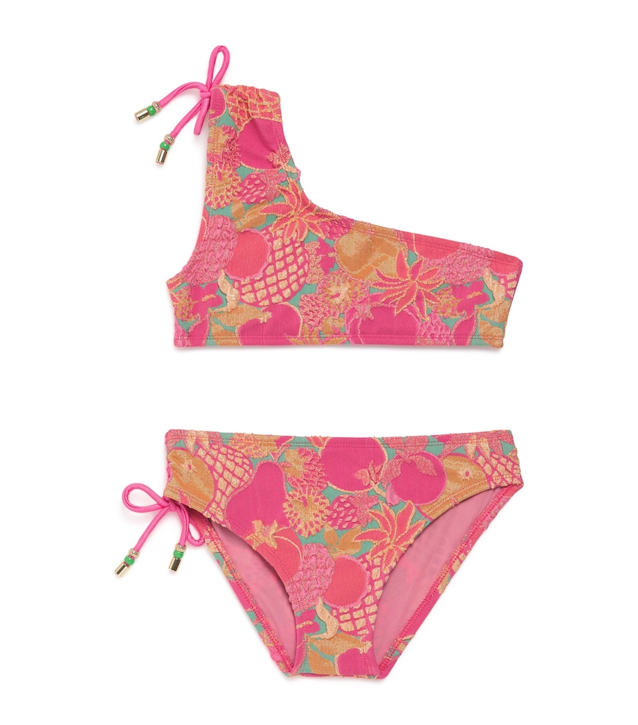 Tutti Frutti One-Shoulder Bikini (6-14 Years) ROSE-VERT-DORE Image 1