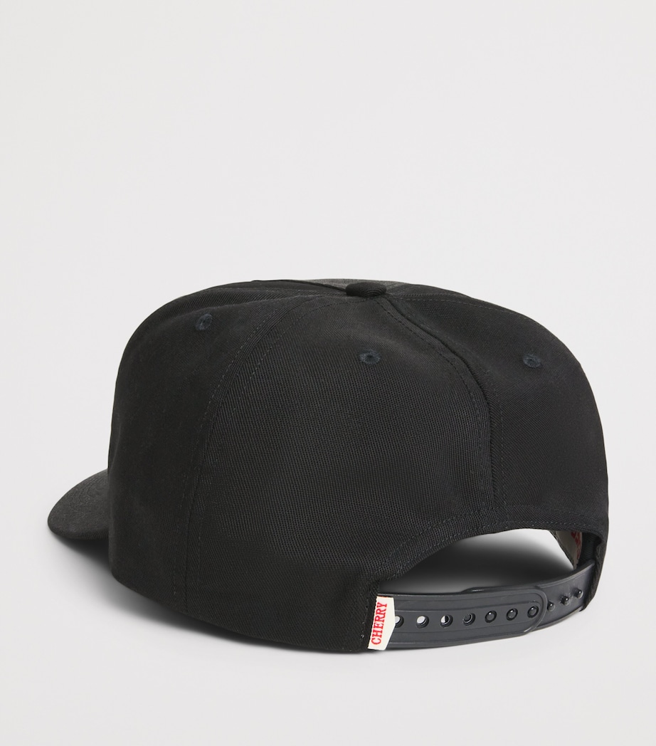 Cherry Los Angeles Embroidered Logo Cap Black Image 3