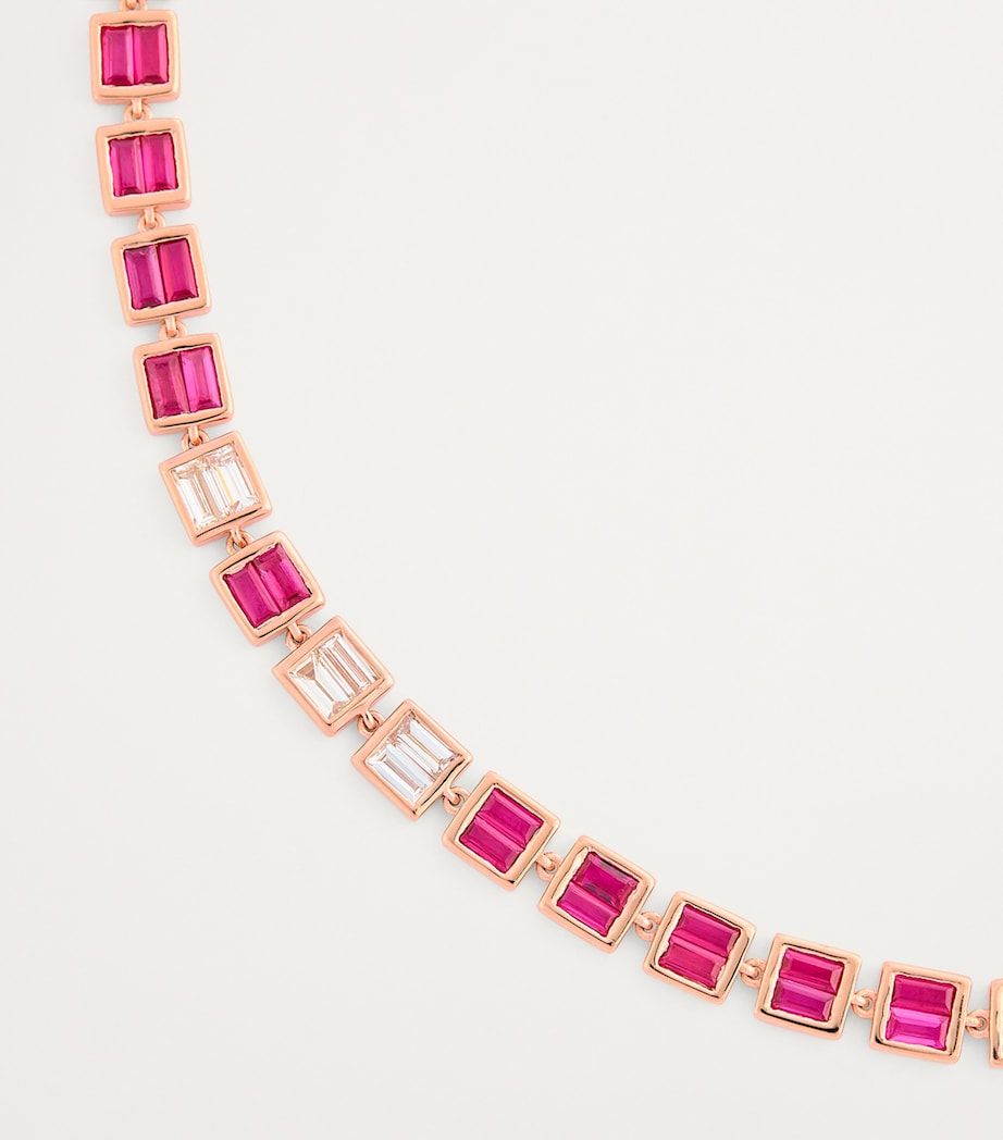 Rose Gold, Diamond and Ruby Deco Choker ROSE GOLD Image 3