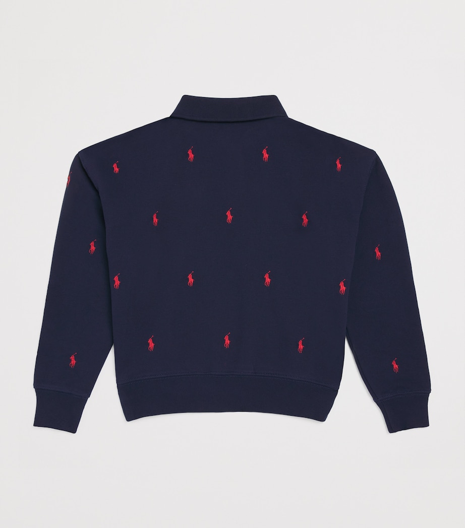 Cotton-Blend Polo Sweatshirt (7-14 Years) NAVY Image 2