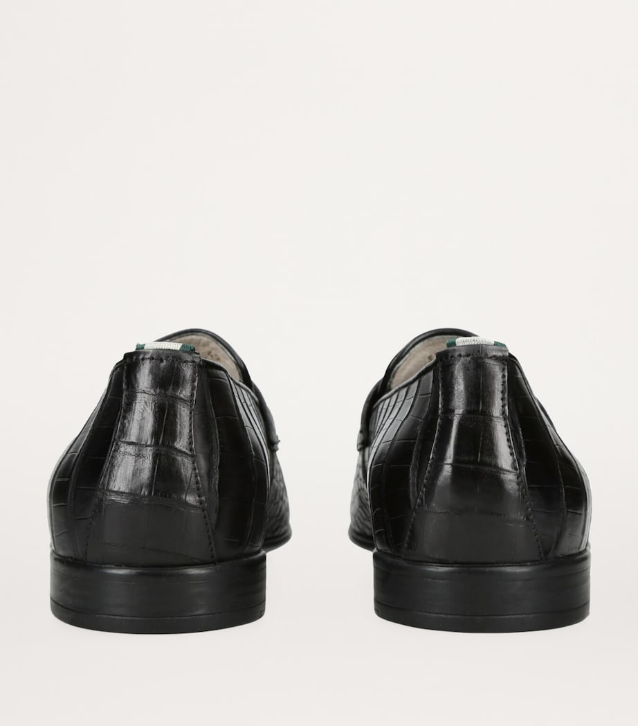 Crocodile Leather Loafers BLACK Image 2