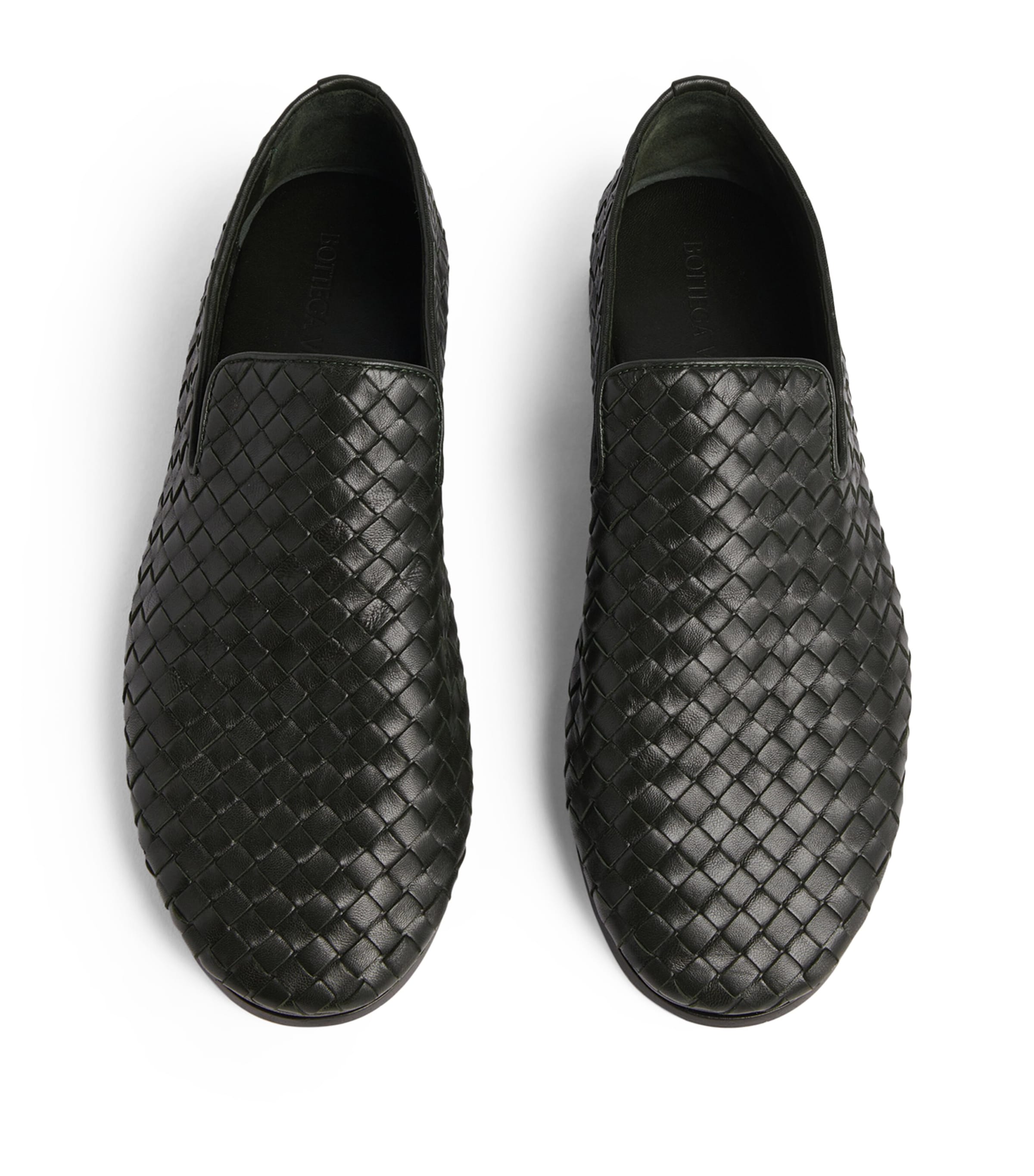 Leather Intrecciato Loafers NERO/NERO Image 3